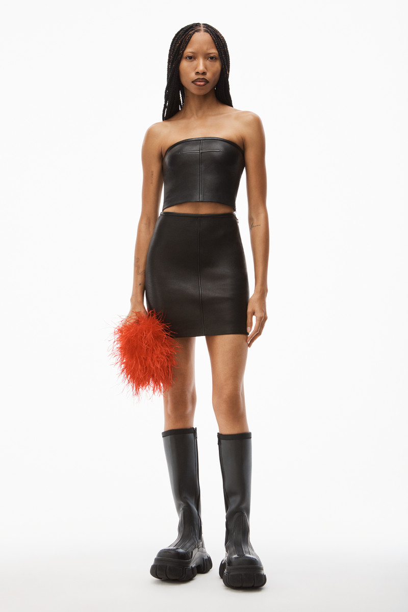 Alexander Wang BODYCON MINI SKIRT IN LEATHER outlook