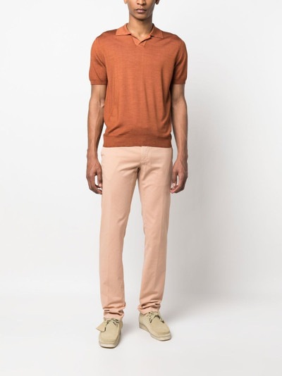 Canali fine knit polo shirt outlook
