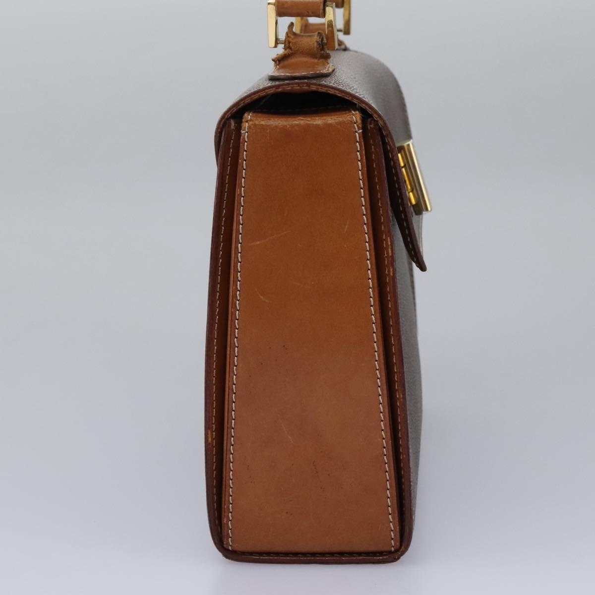 CELINE Macadam Canvas Hand Bag Pvc Leather Brown Gold - 5