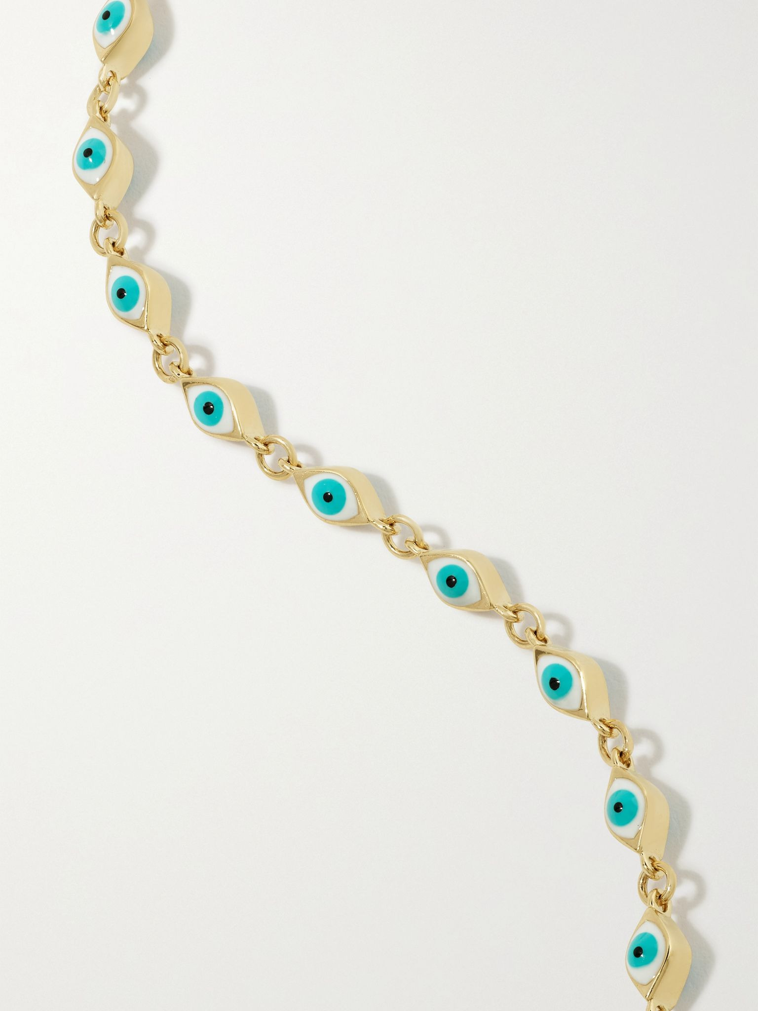 Mini Evil Eye 14-karat gold and enamel anklet Gold - 4