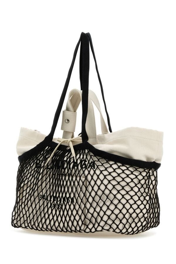 Two-tone canvas and mesh medium 24/7 shopping bag - 2