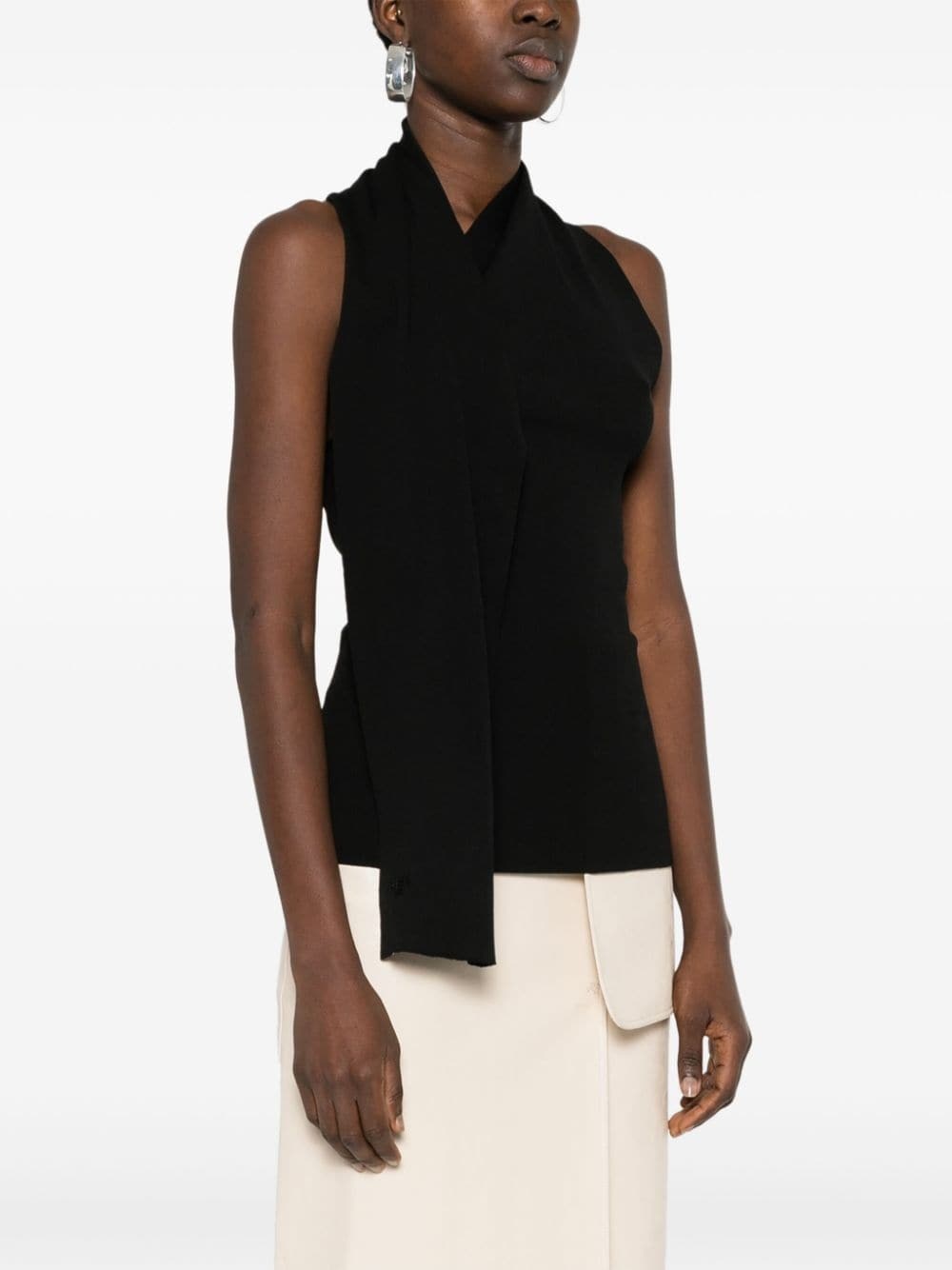 halterneck knitted top - 3