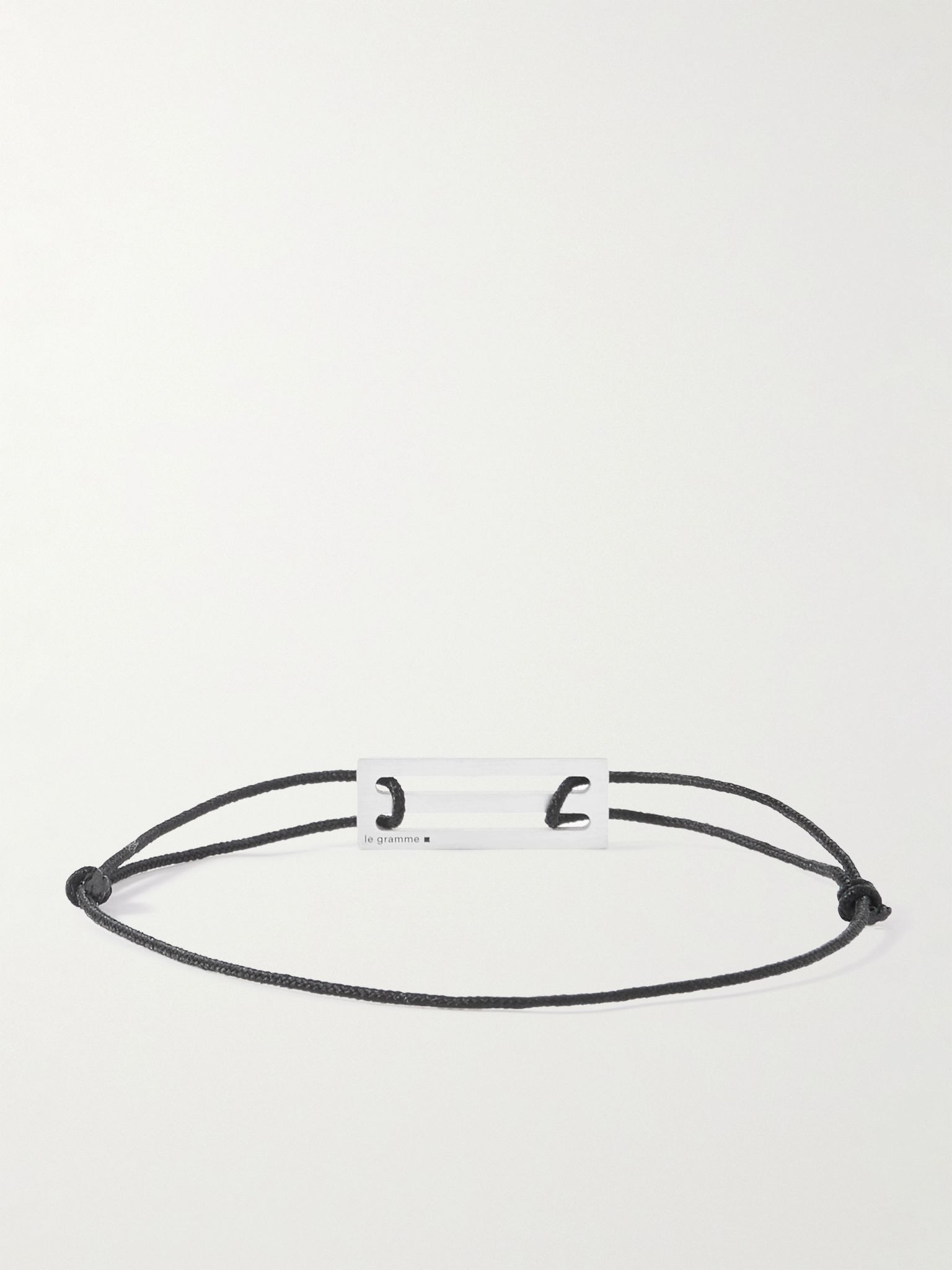 Le 2.5g Sterling Silver, Enamel and Cord Bracelet Green - 3