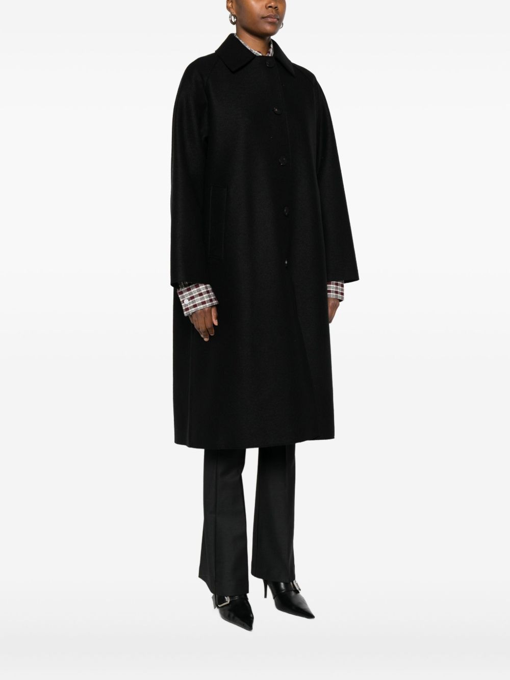 Balmacaan raglan-sleeve button coat - 3