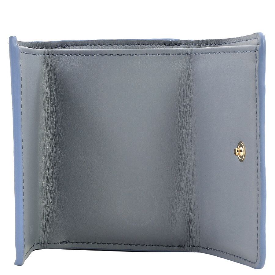 Chloe Ladies Storm Blue Trifold Leather Wallet - 4