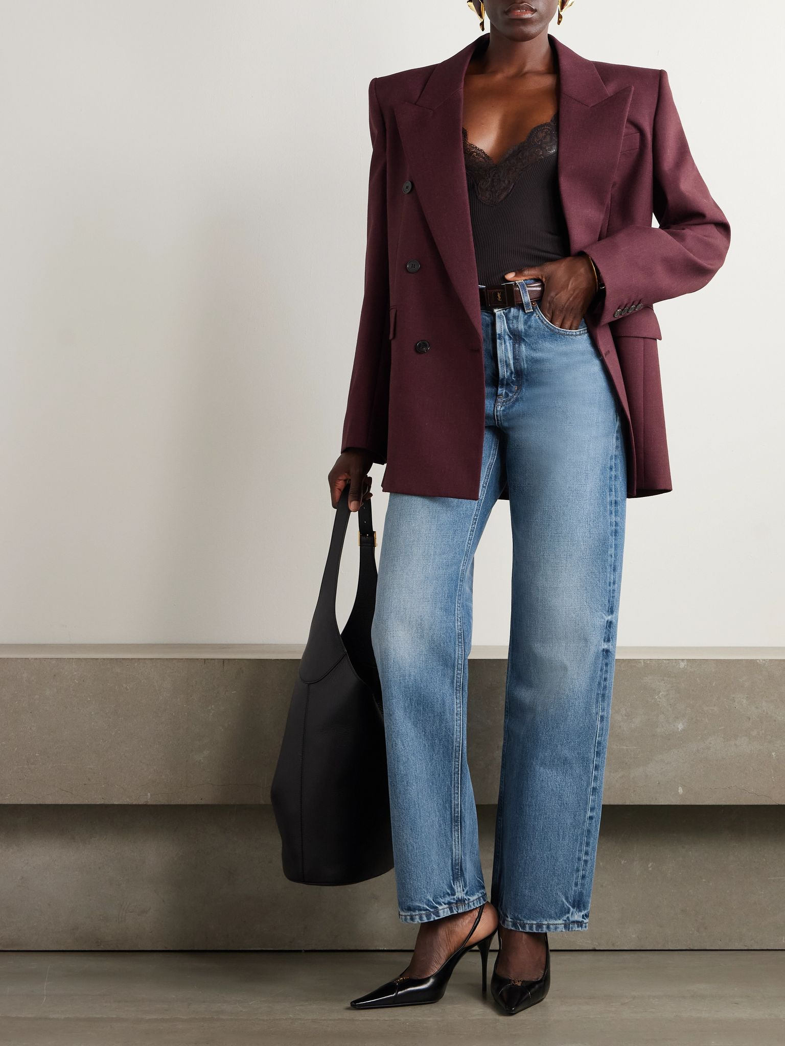 High-rise wide-leg jeans Mid denim - 2