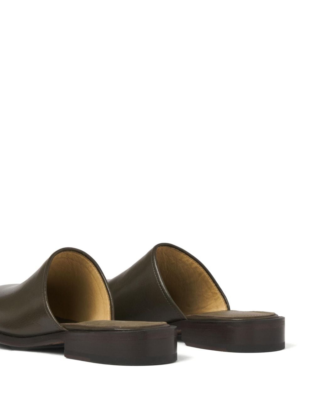 square-toe leather mules - 4