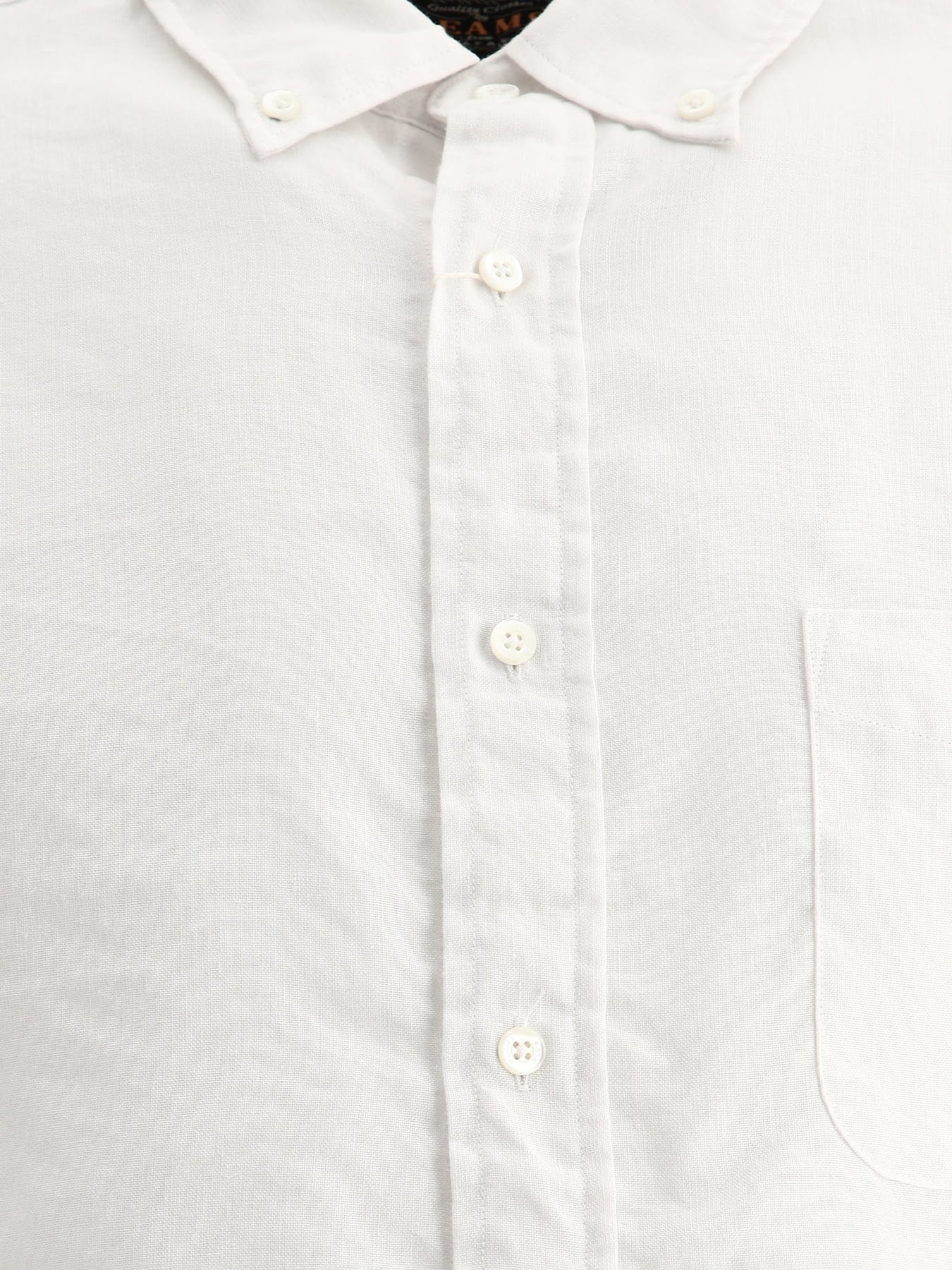 Linen Shirt With Chest Pocket Shirts White - 3