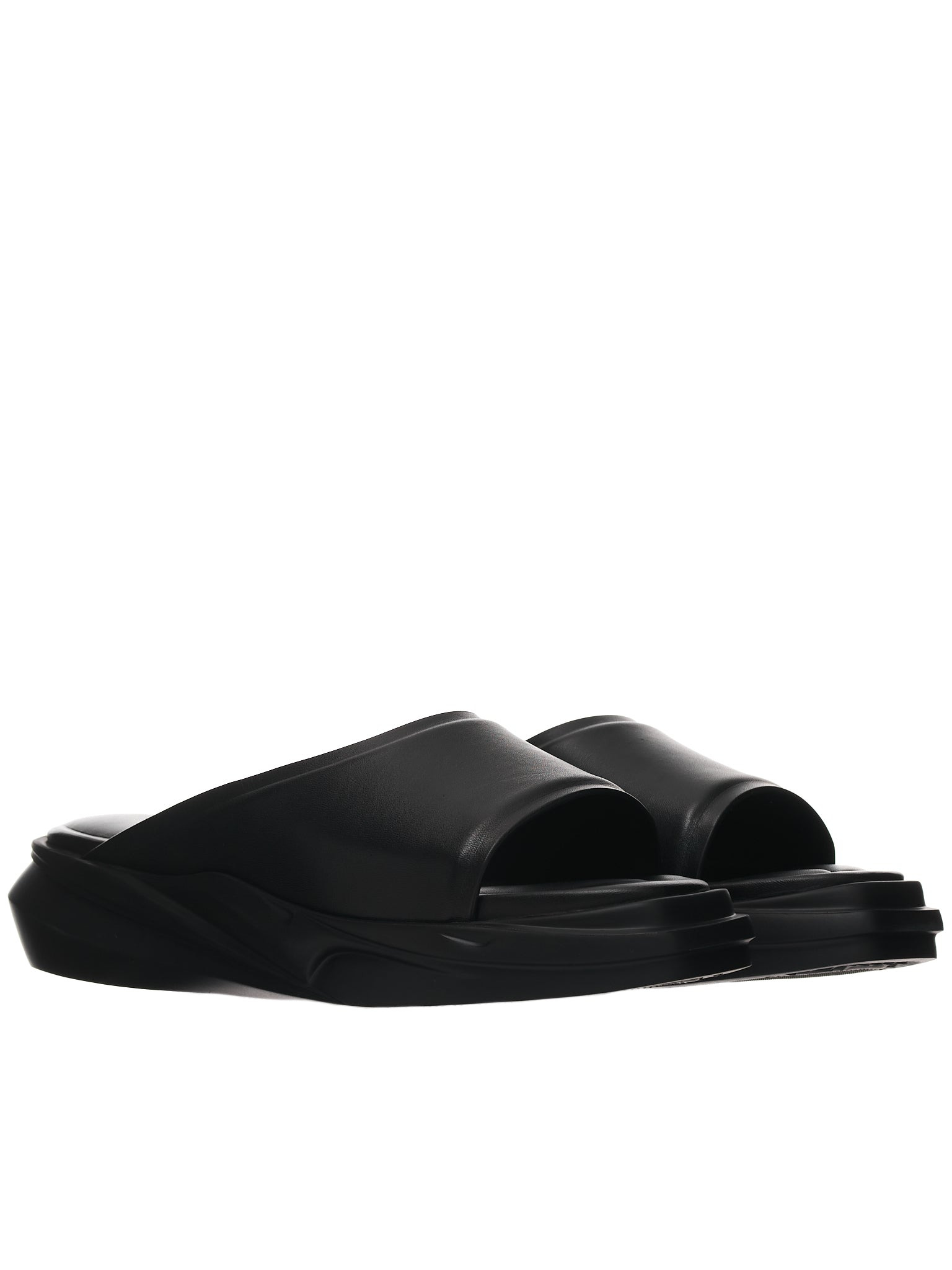 Black Leather Mono-Slide - 3