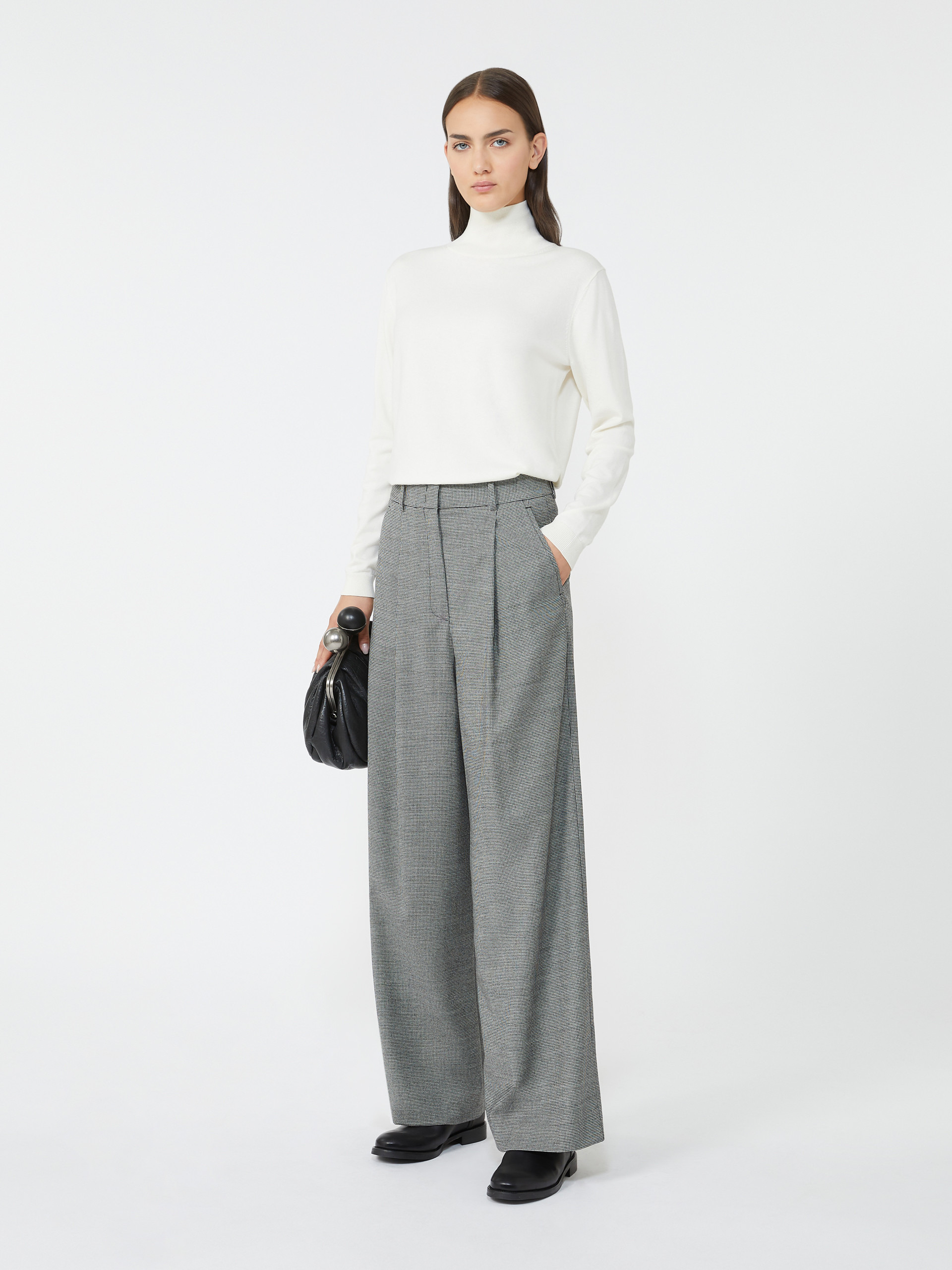 GLOBALE Wool flannel palazzo trousers - 2