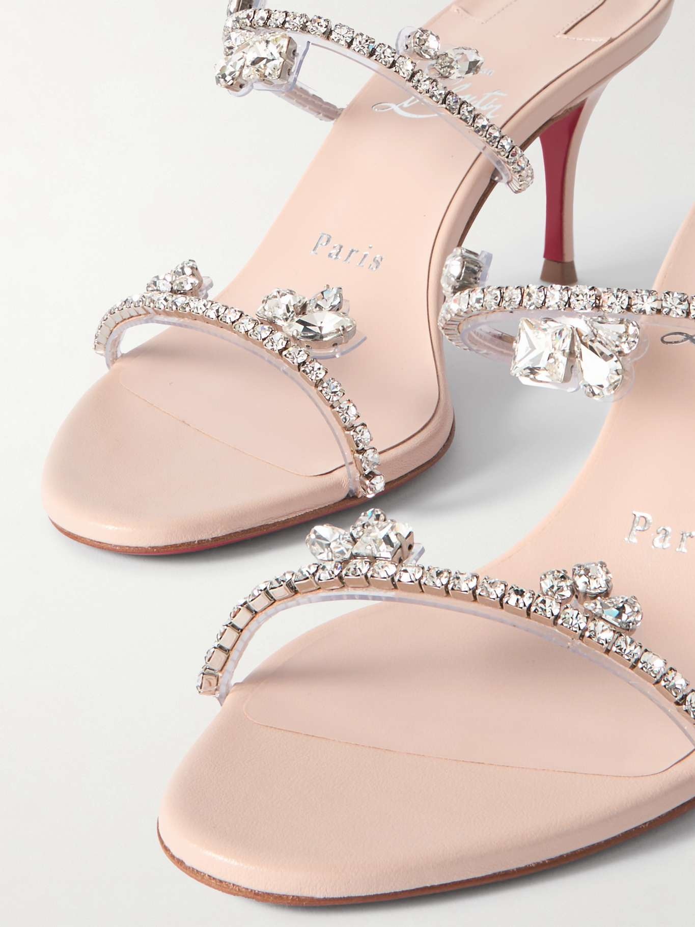 Just Queen 70 crystal-embellished PVC mules - 4
