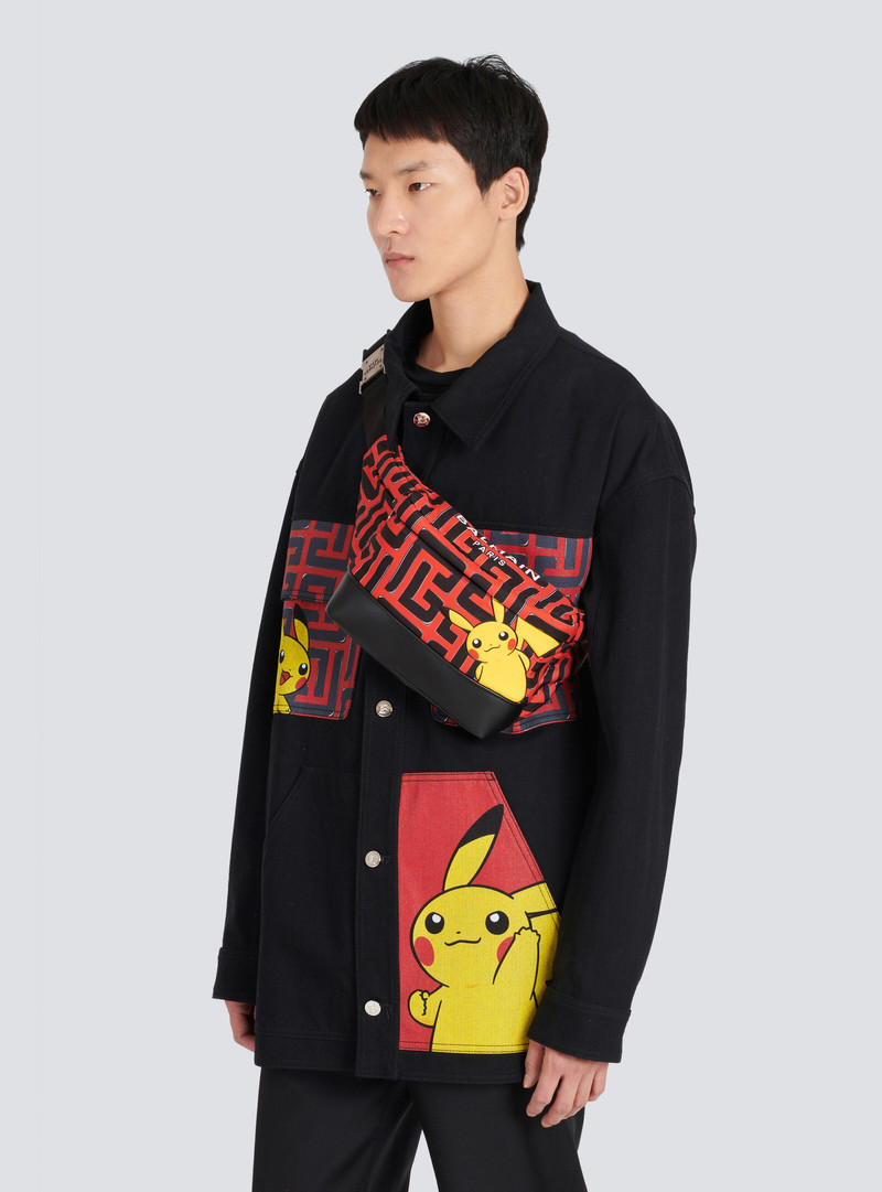 Balmain Unisex - Nylon and leather belt bag outlook
