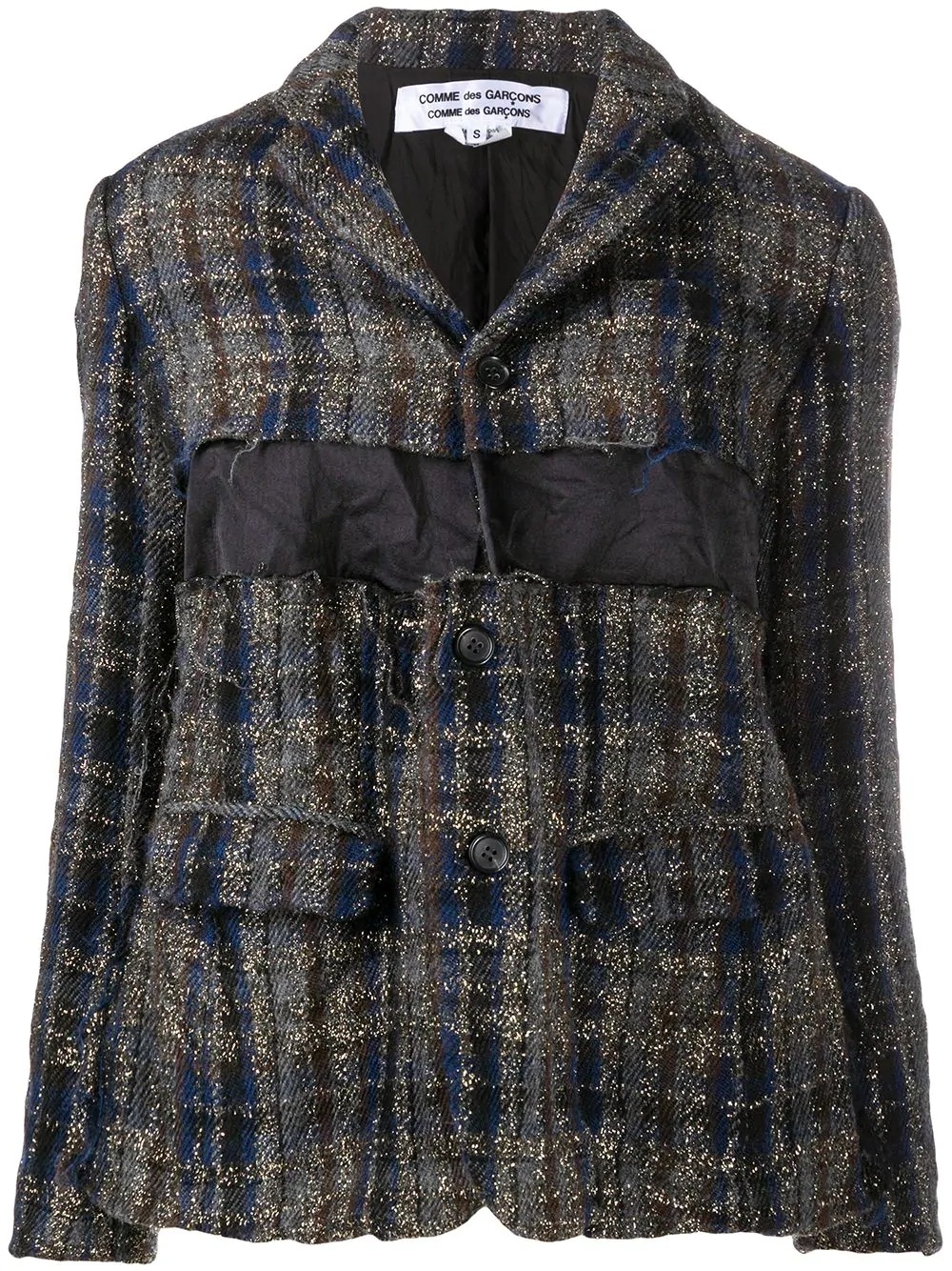 tweed single-breasted blazer - 1