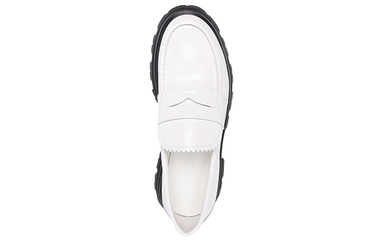 (WMNS) Alexander McQueen Wander Loafer Shoes 'White Black' 666328WHZ809358 - 4