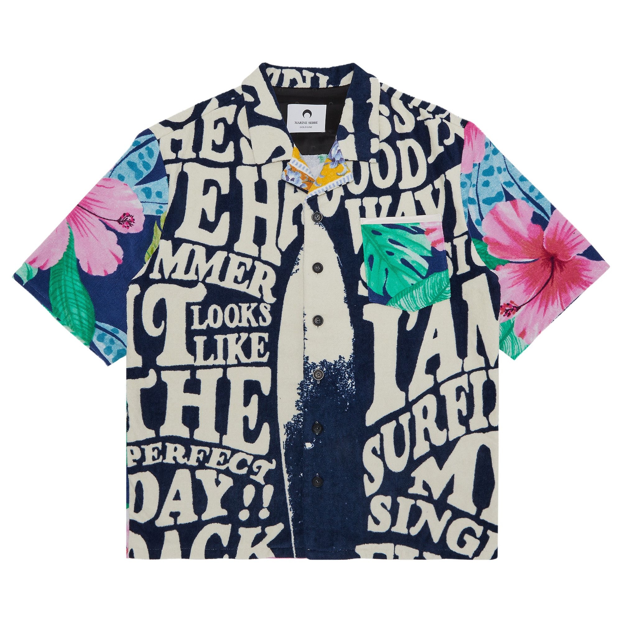 Marine Serre Regenerated Jersey Jacquard Towels Bowling Shirt 'Multicolor' - 1