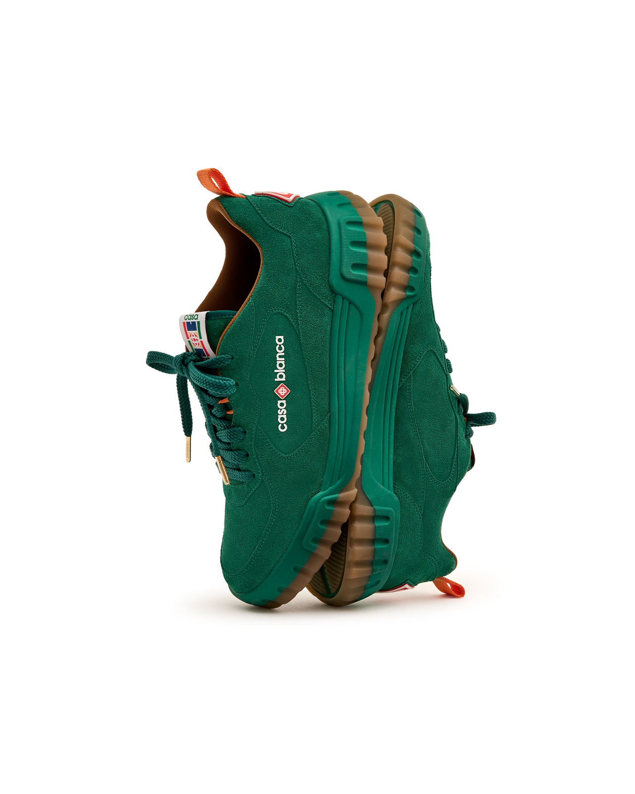 Women's Green Suede Court Sneaker | Casablanca Paris - 3