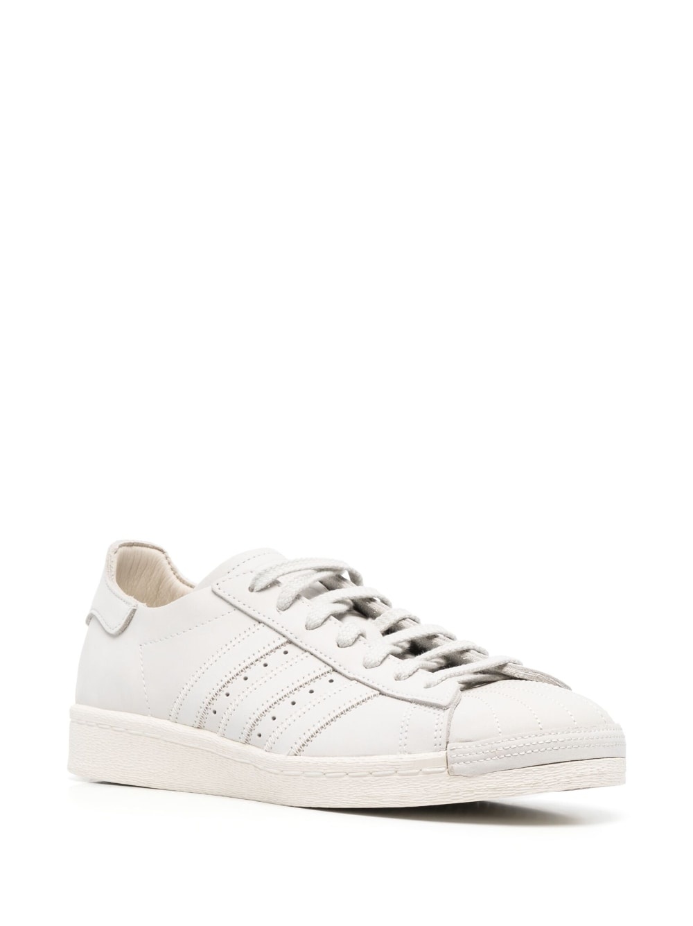 round-toe leather sneakers - 2