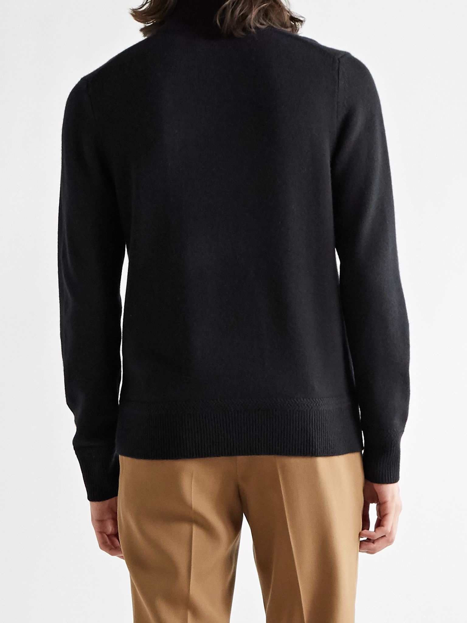 Logo-Embroidered Cashmere Half-Zip Sweater - 4