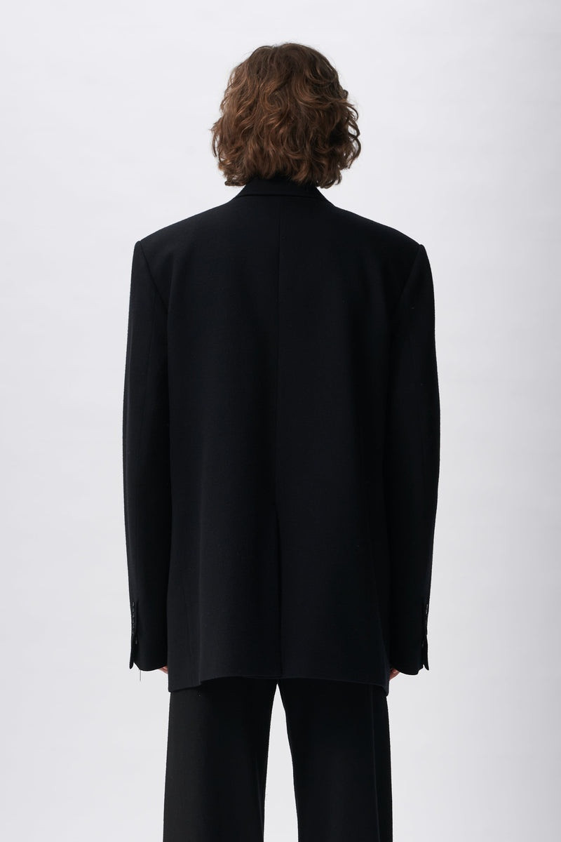 Vic Slouchy Jacket Brushed Wool Light Black 3