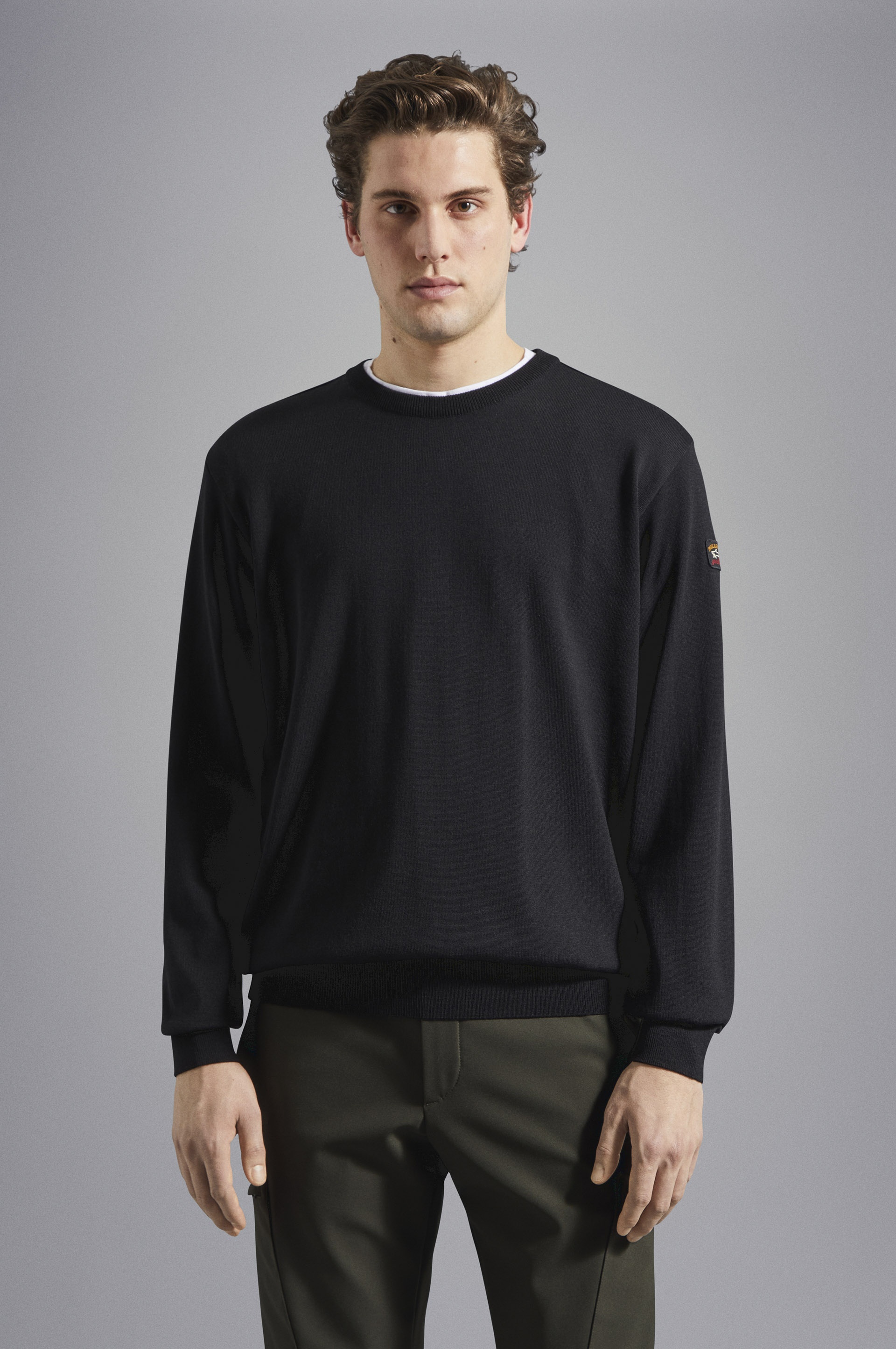 MERINO WOOL CREW NECK WITH ICONIC BADGE - 6