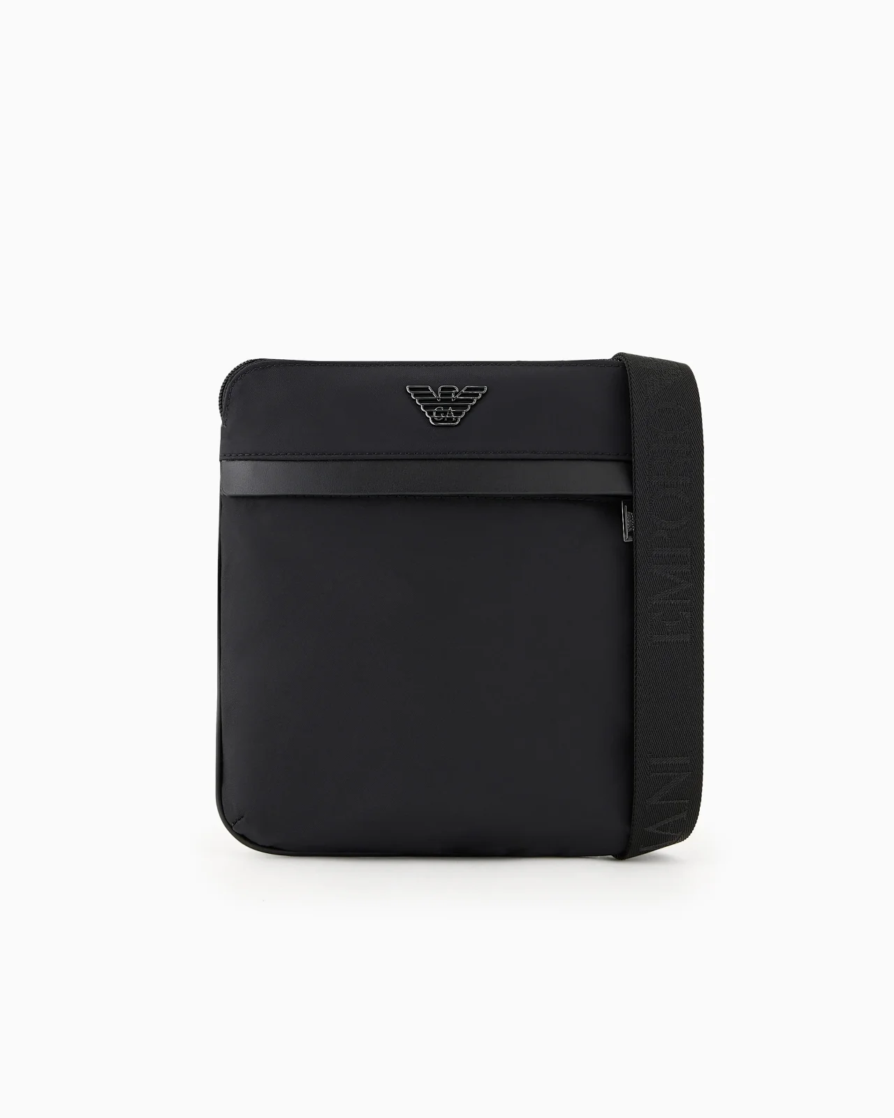 Flat Armani Sustainability Values crossbody bag in recycled nylon - 1