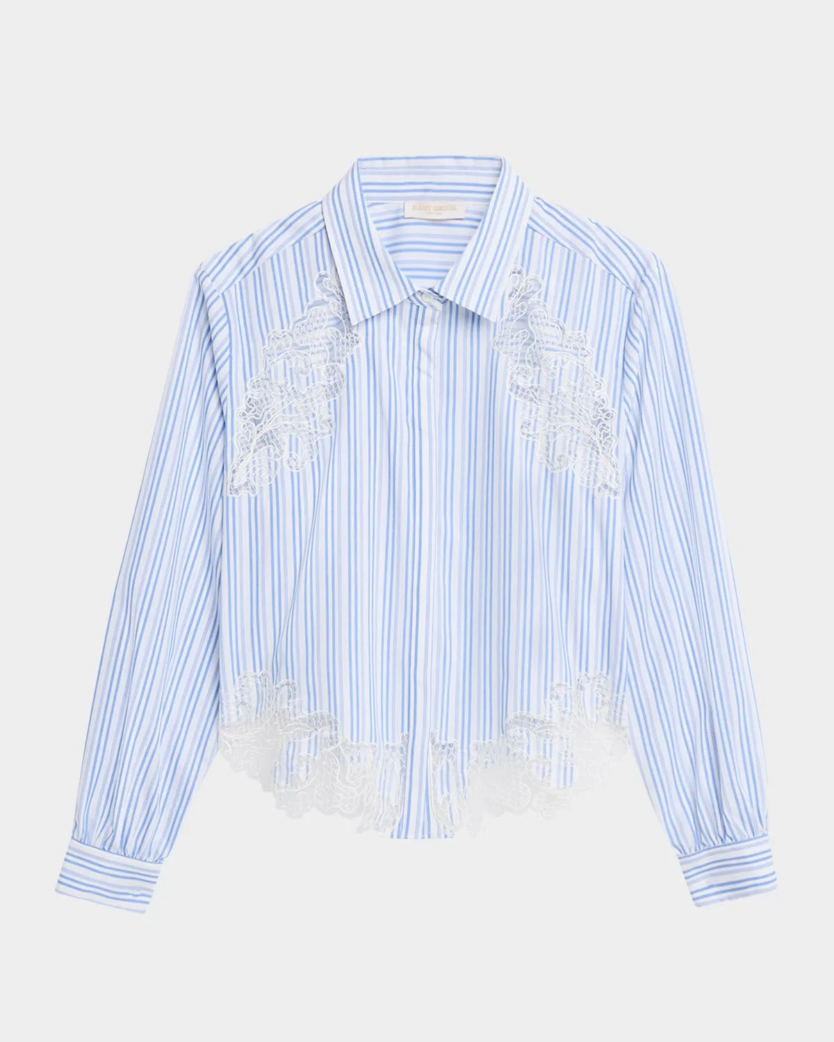 Gia Striped Embroidered Button-Front Shirt - 1