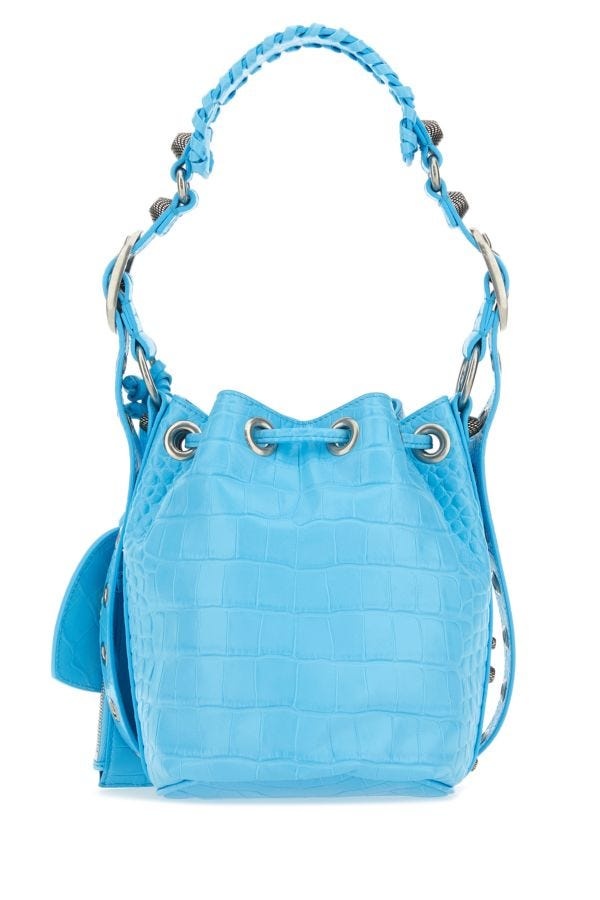 ショルダーバッグ・ポシェット BALENCIAGA Light-blue leather Le Cagole XS bucket bag Balenciaga Light Blue Leather Le Cagole XS Bucket Bag – LOZURI®