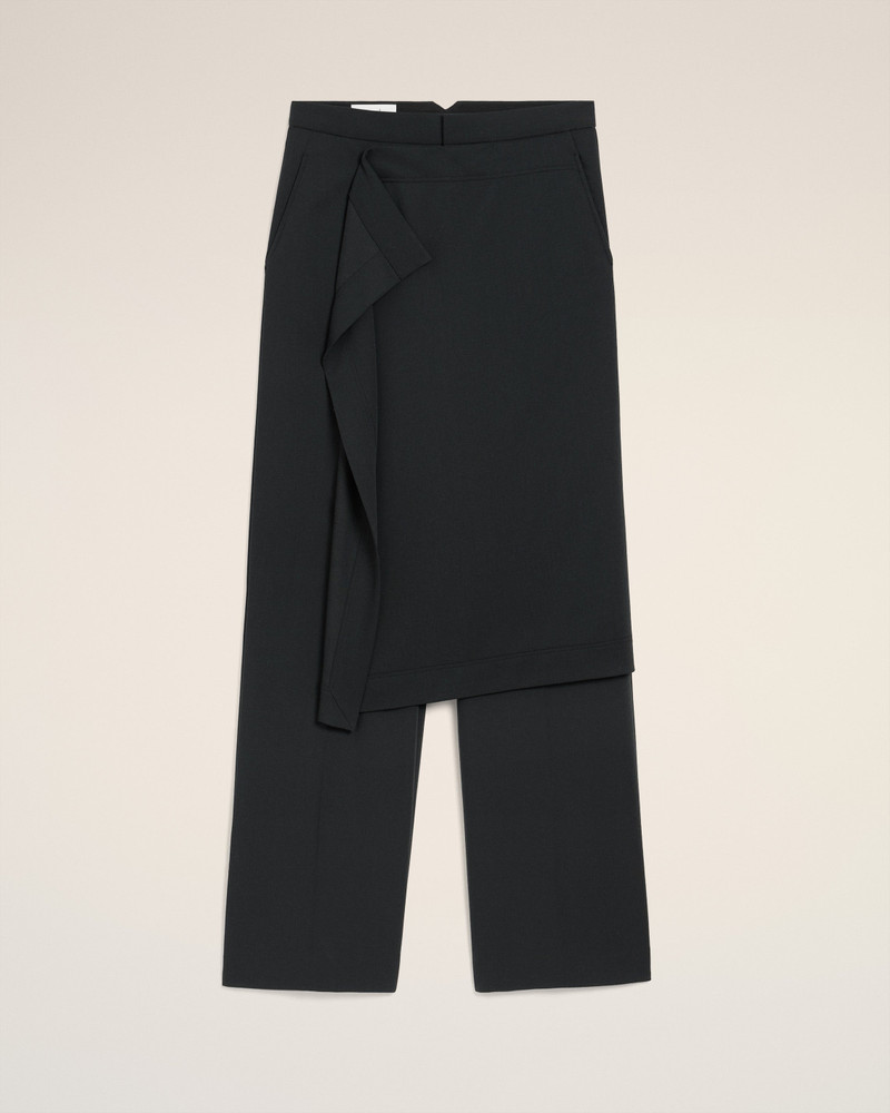 BLACK WOOL PANEL LARGE TROUSERS 7