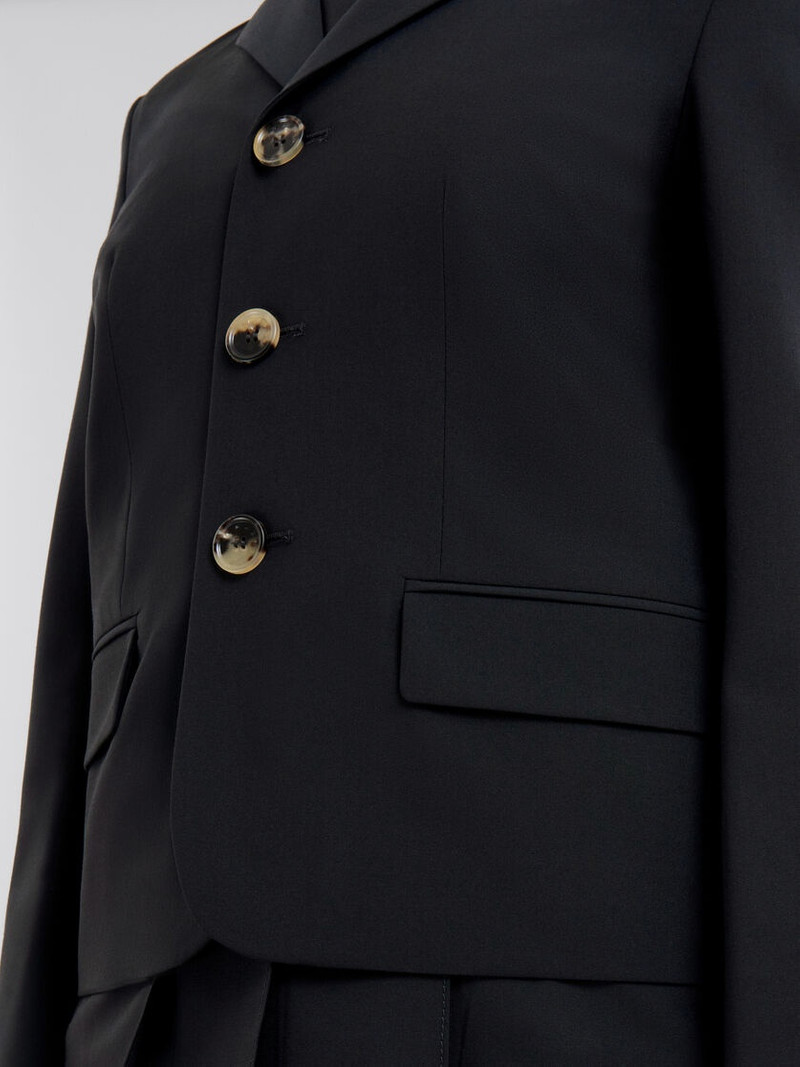 BLACK WOOL BLEND JACKET WITH MARNI SYMBOL 5