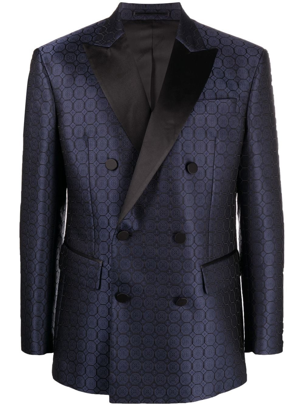 jacquard double-breasted blazer - 1