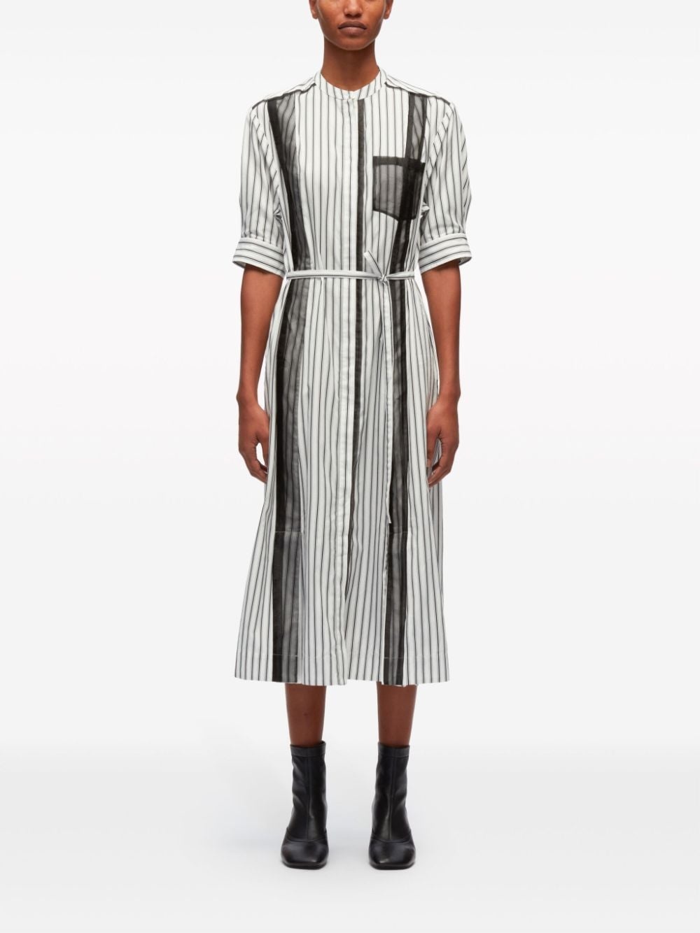 striped midi shirtdress - 3