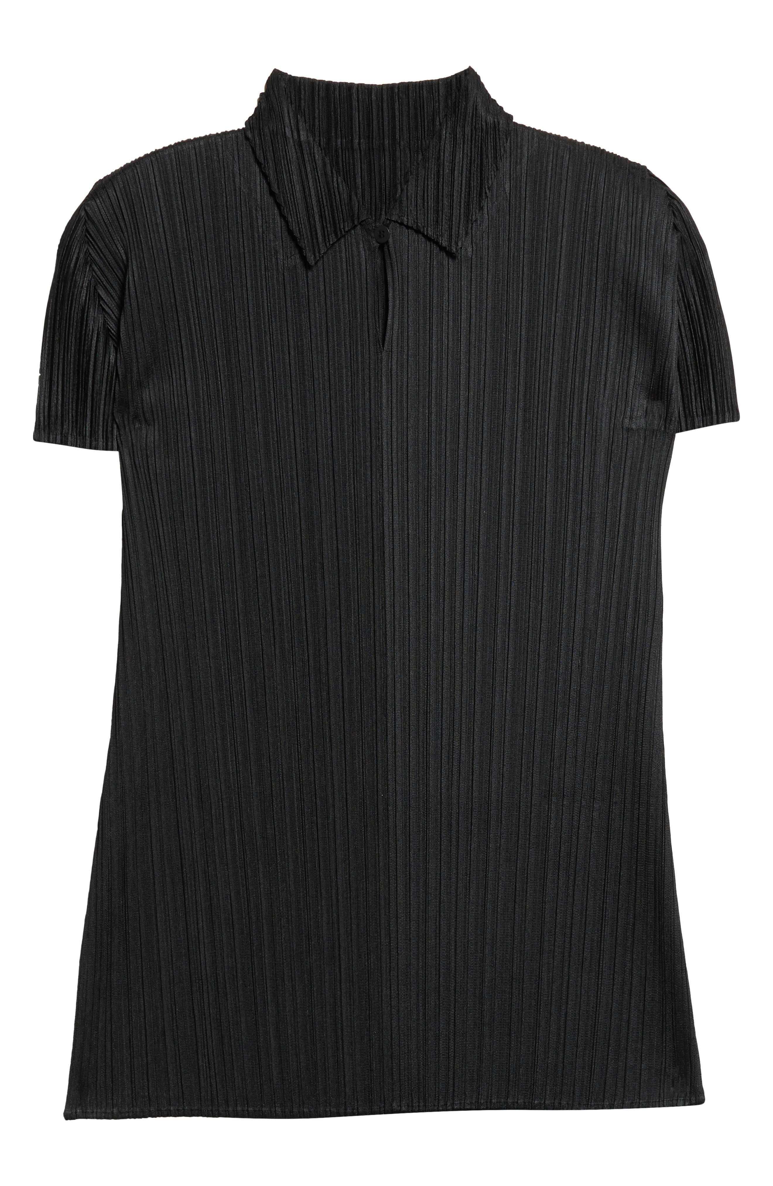 Pleats Please Issey Miyake Monthly Colors August Pleated Polo in Black at Nordstrom - 6