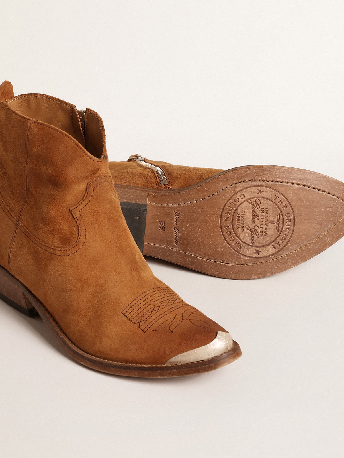 Young ankle boots in cognac-colored suede - 3