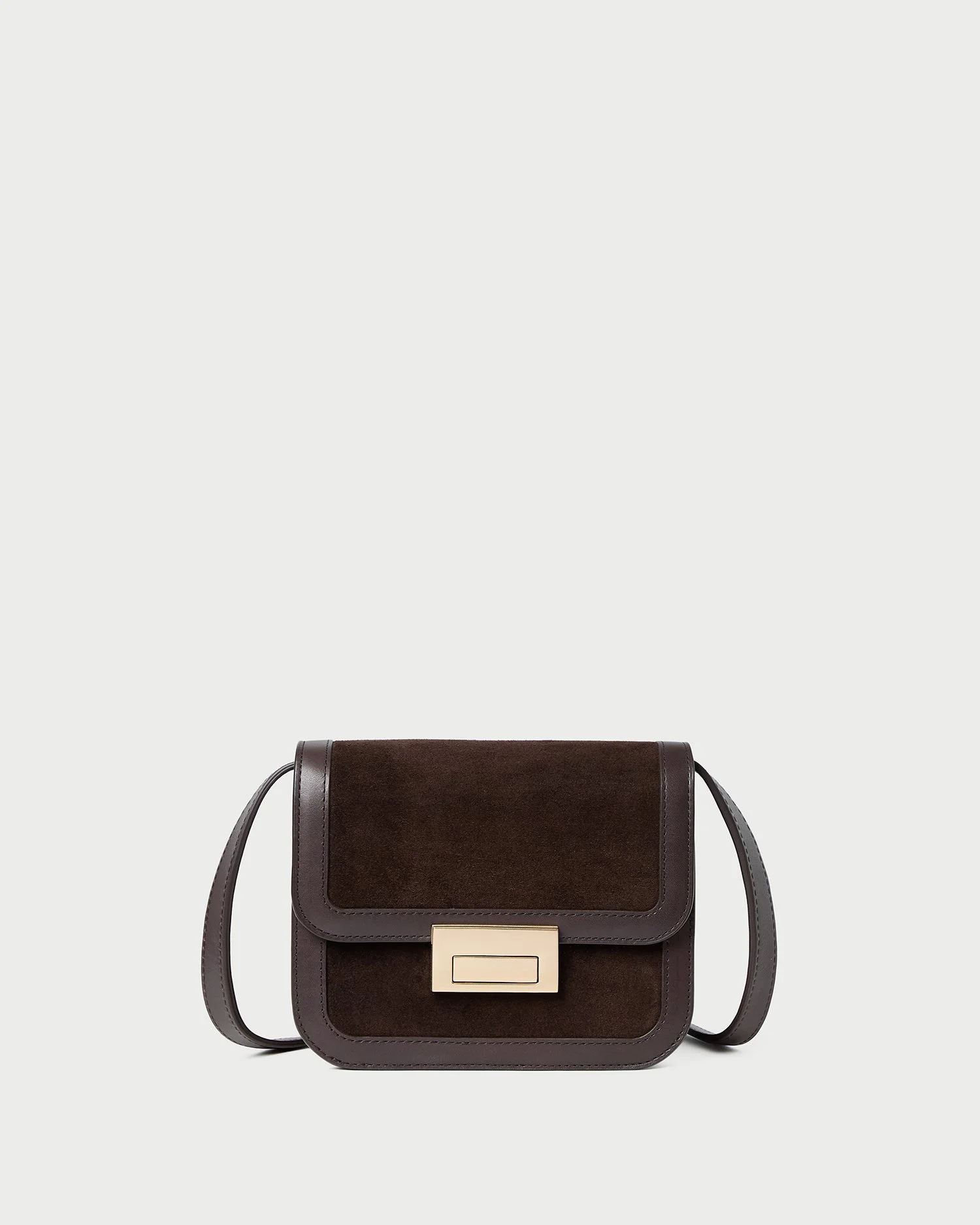 Desi Brown Suede Crossbody - 1
