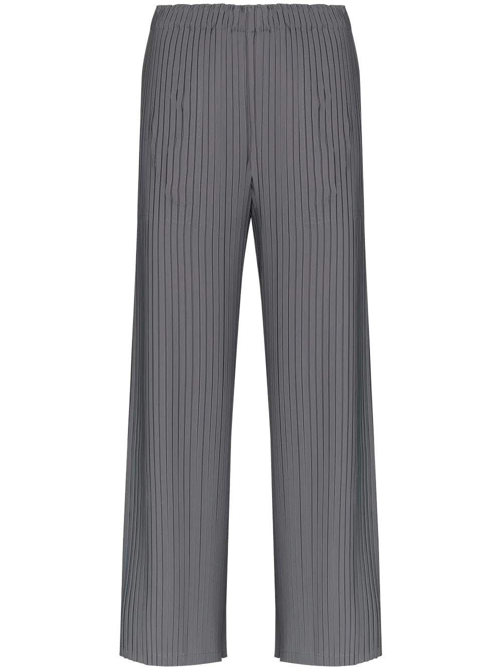 plissé split-detail trousers - 1