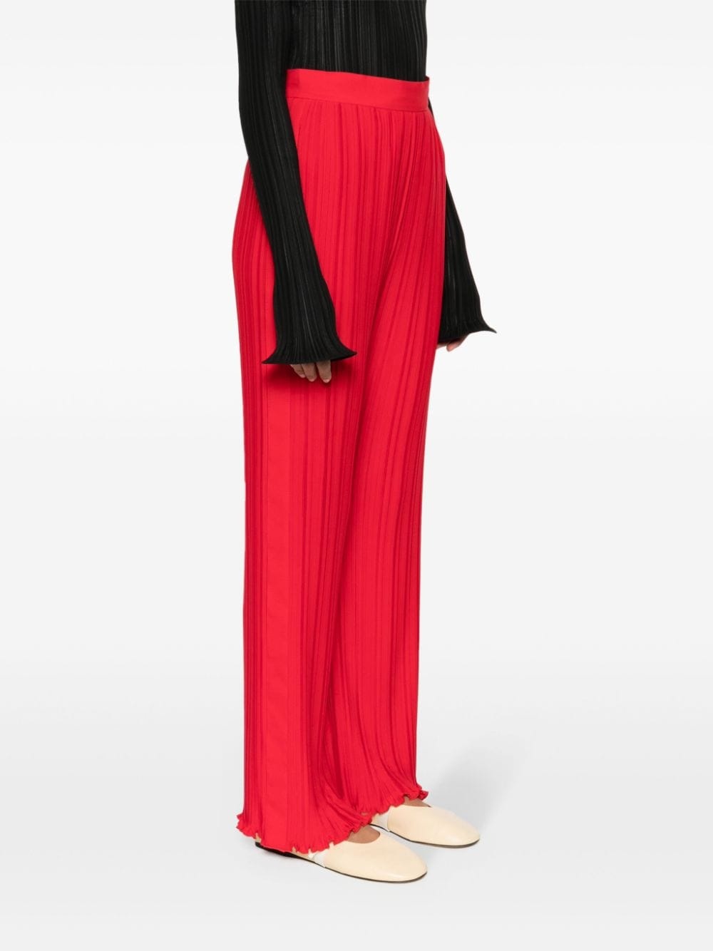 straight-leg pleated trousers - 3