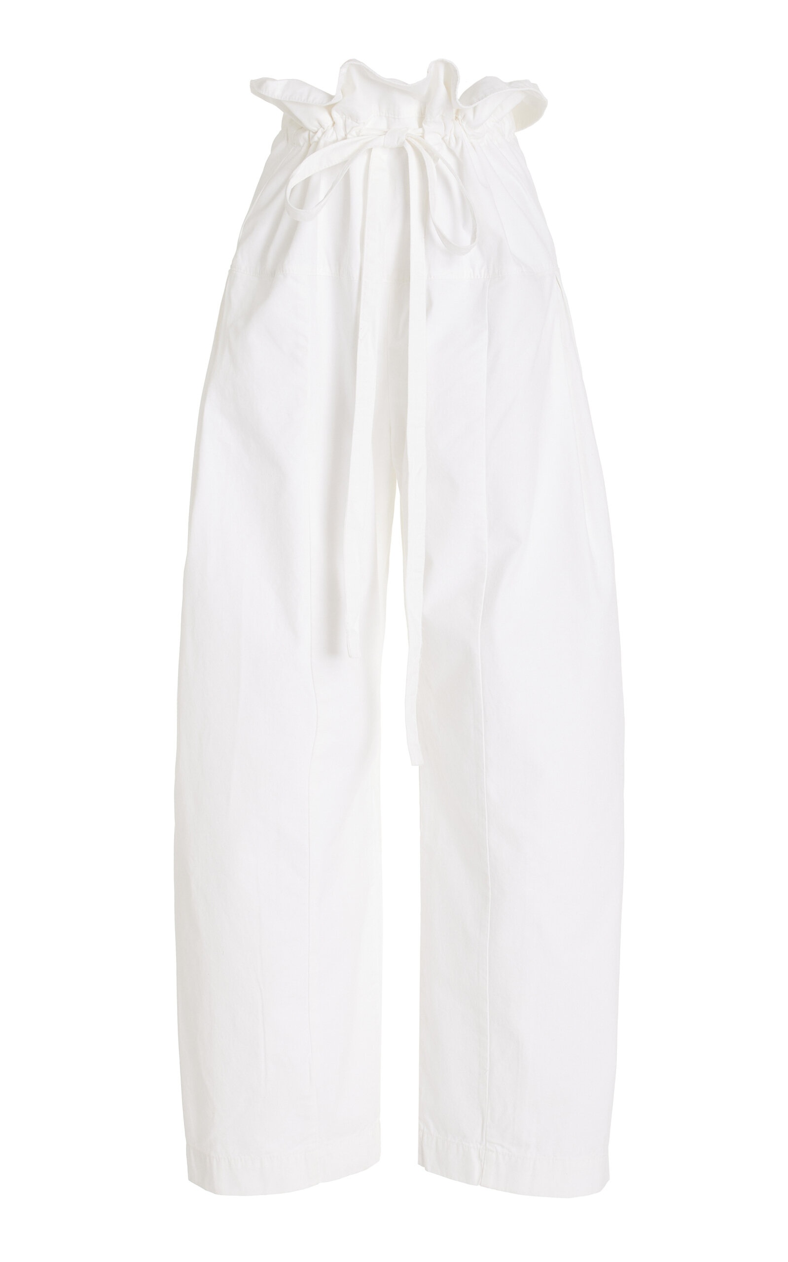 Fisherman Cotton Drawstring Pants white - 2