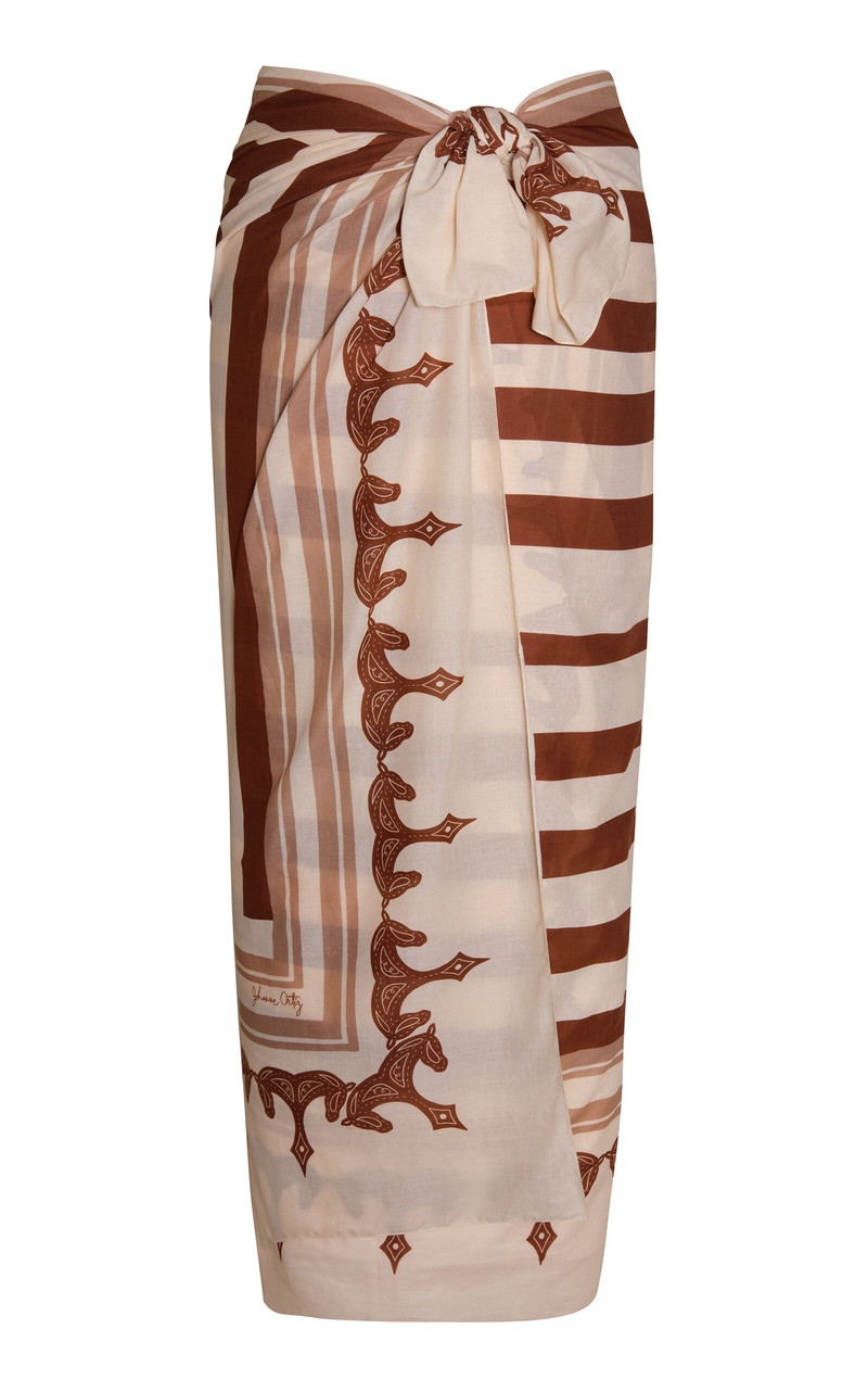 Johanna Ortiz Infinity Palm Cotton Pareo brown outlook