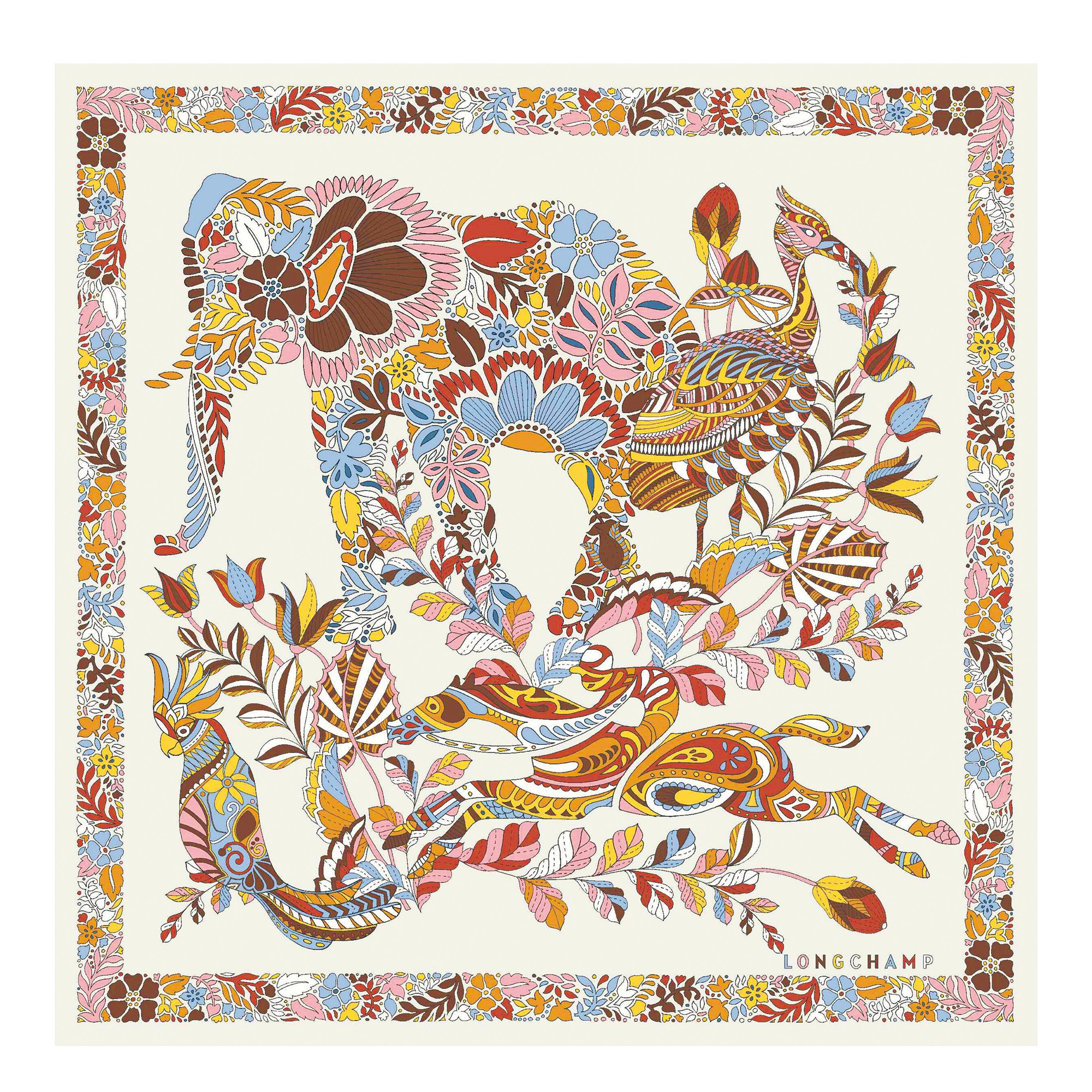 Forêt Longchamp Silk scarf 50 Apricot - Silk - 1