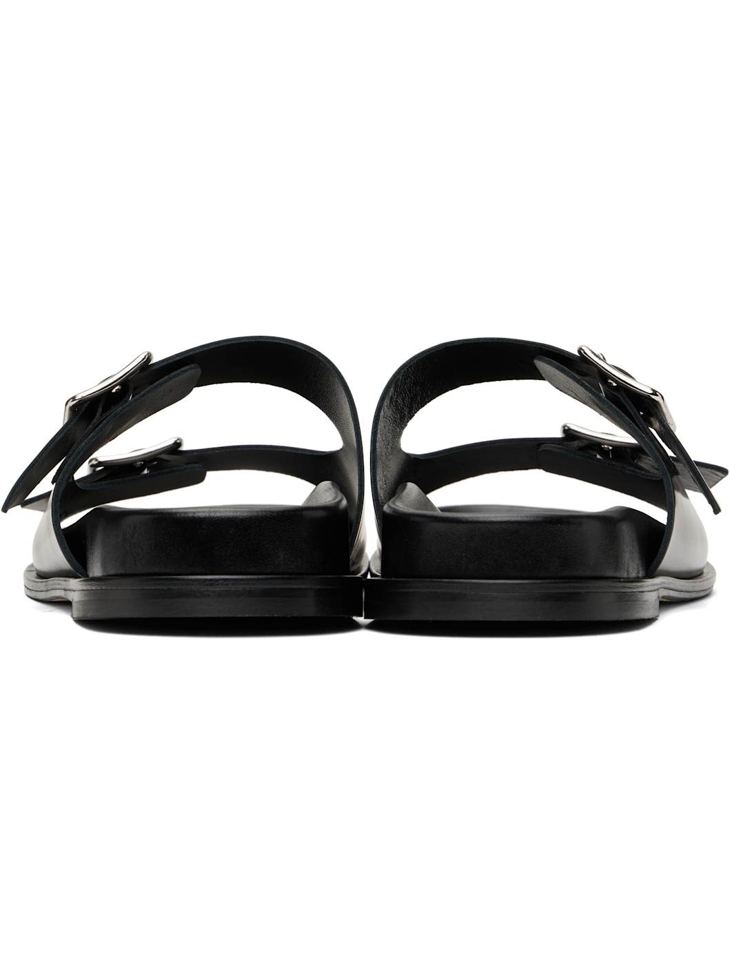 Black Meena Leather Sandals - 2