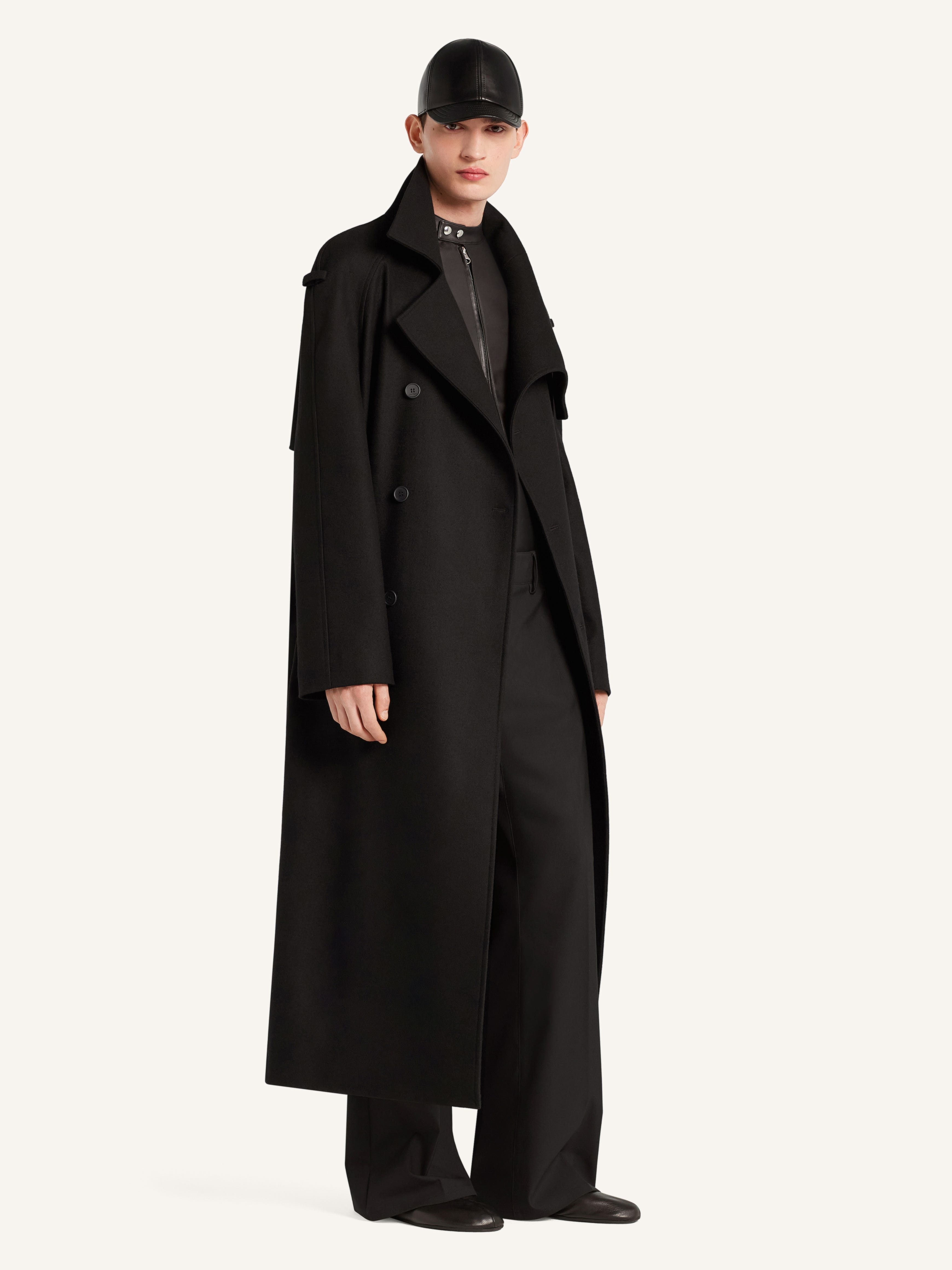 OBLIQUE WOOL TRENCH COAT - 4