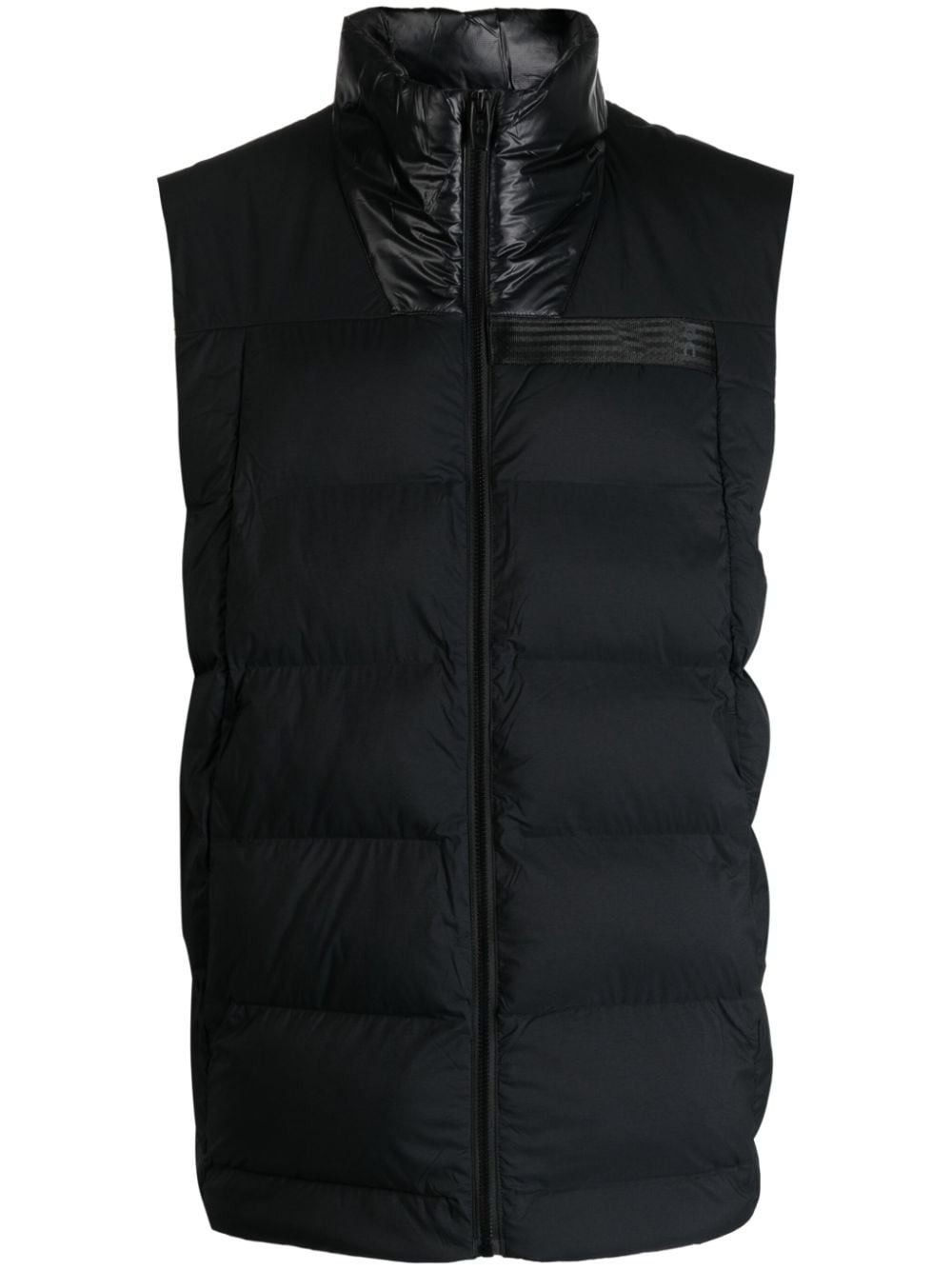 logo-print quilted gilet - 1