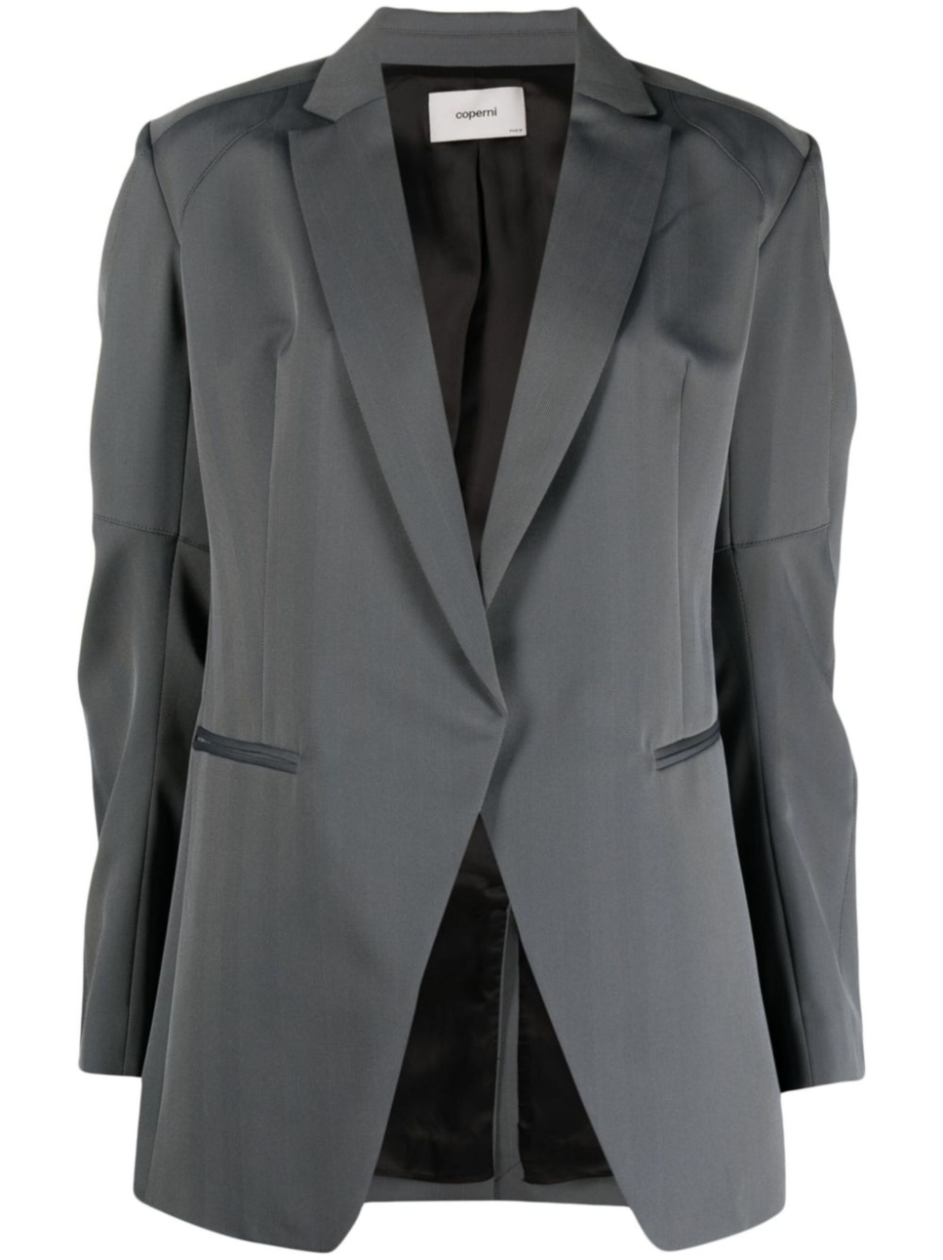 Grey Single Breasted Blazer - 1