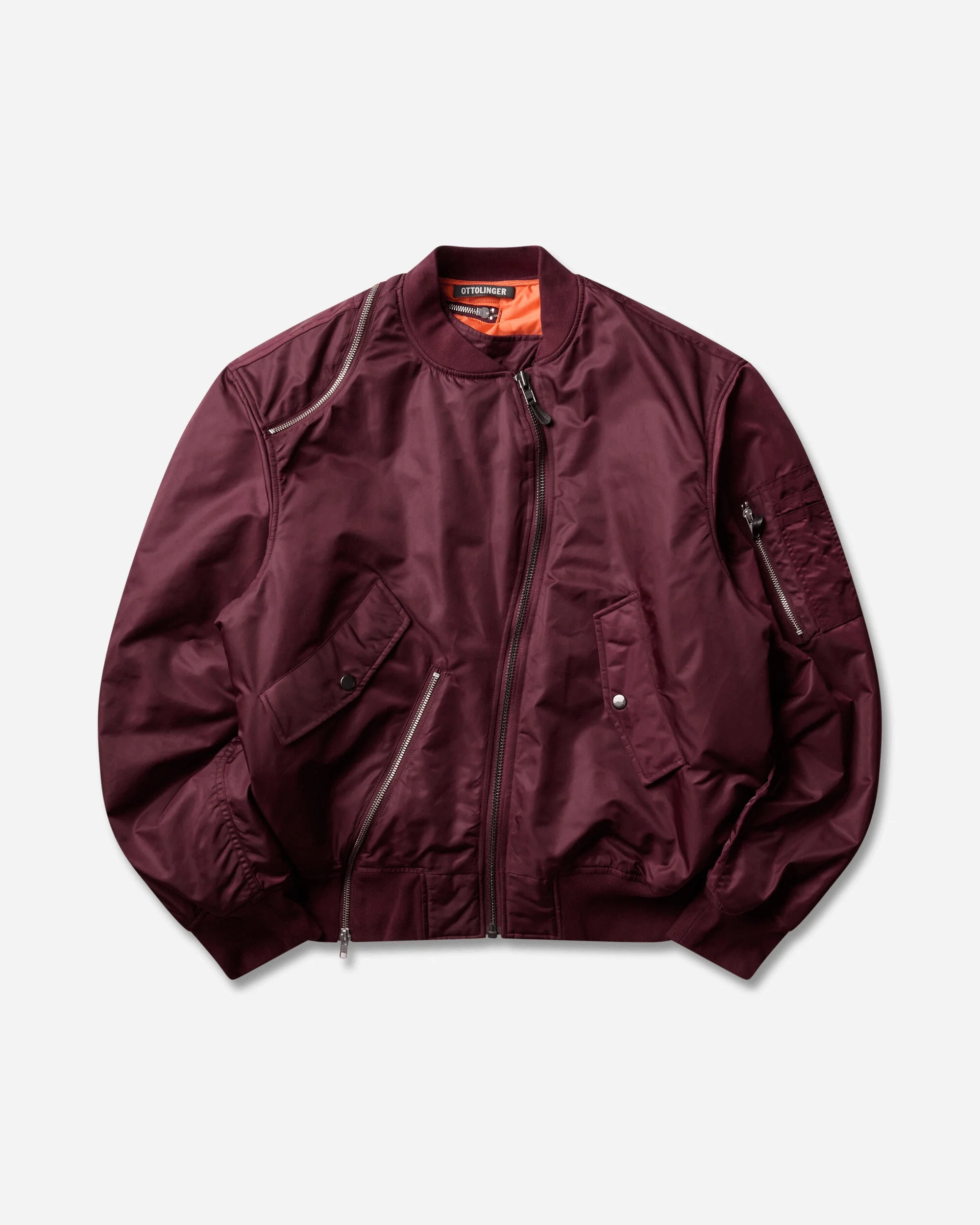 Women's Forever Zip Bomber Jacket Burgundy - 1