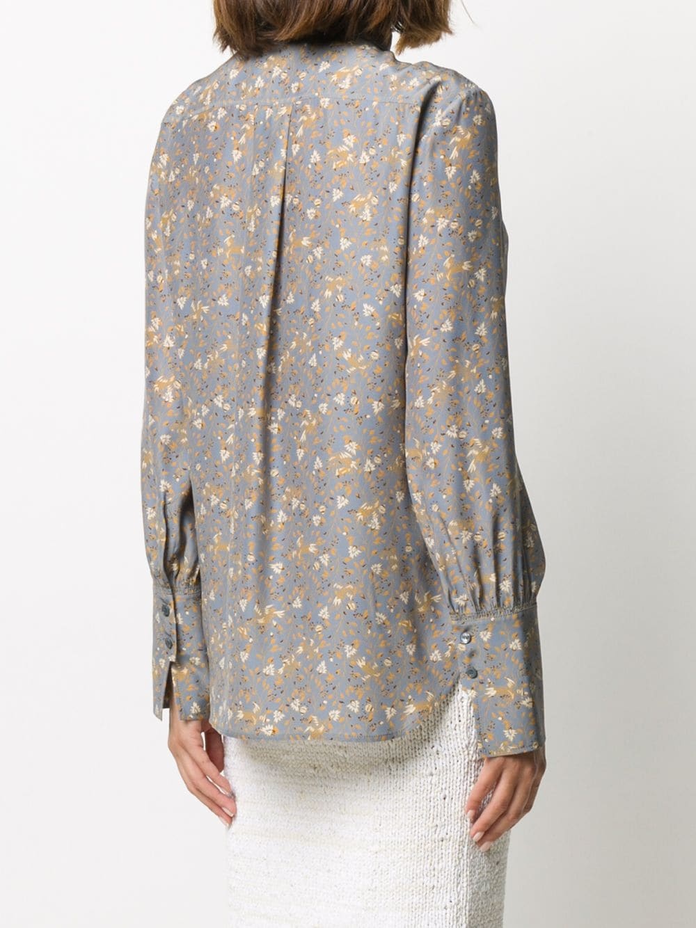 floral print silk shirt - 4