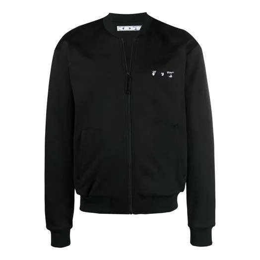 Off-White SS21 Logo Zipper Long Sleeves Jacket Version Black OMBD023S21FAB0011001 - 1