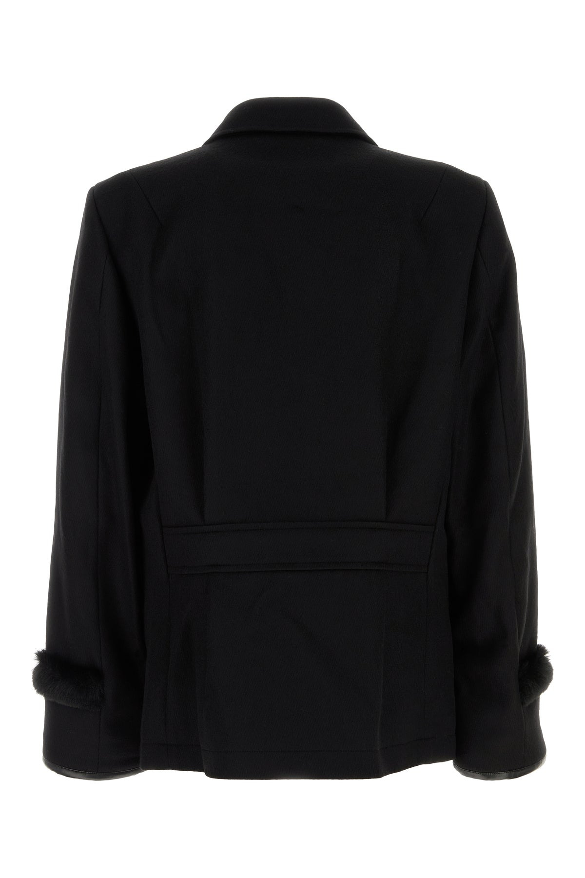 Black wool blend coat - 2
