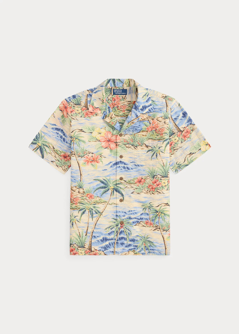 Classic Fit Seersucker Camp Shirt 1