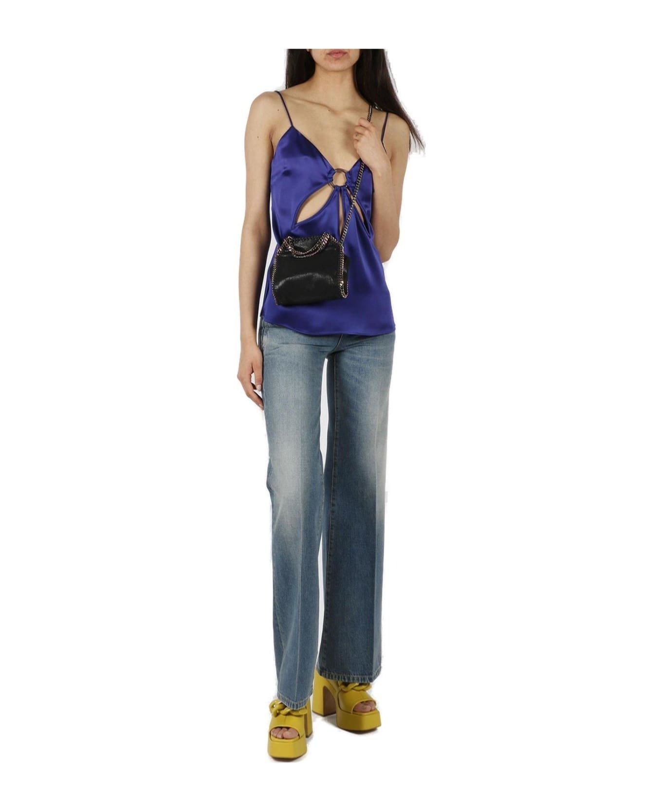 Cut-out Detailed Sleeveless Satin Vest - 4