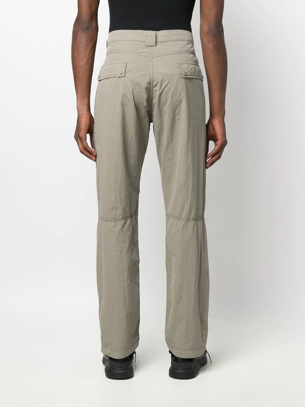 logo patch mid-rise cargo trousers - 4